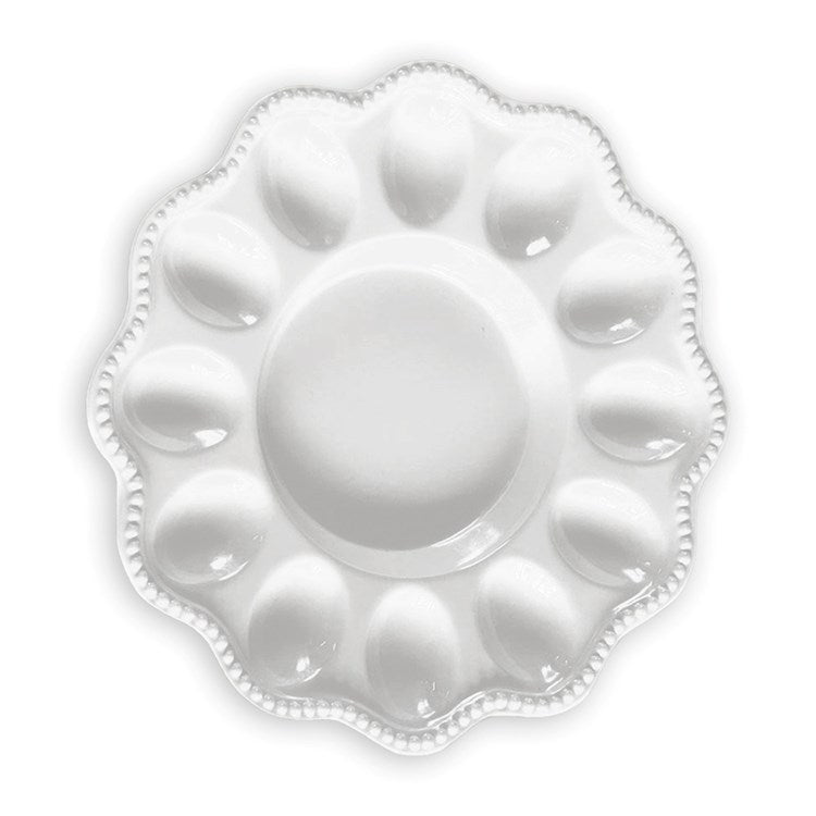 VIDA Alegria Deviled Egg Platter in White - The Preppy Bunny