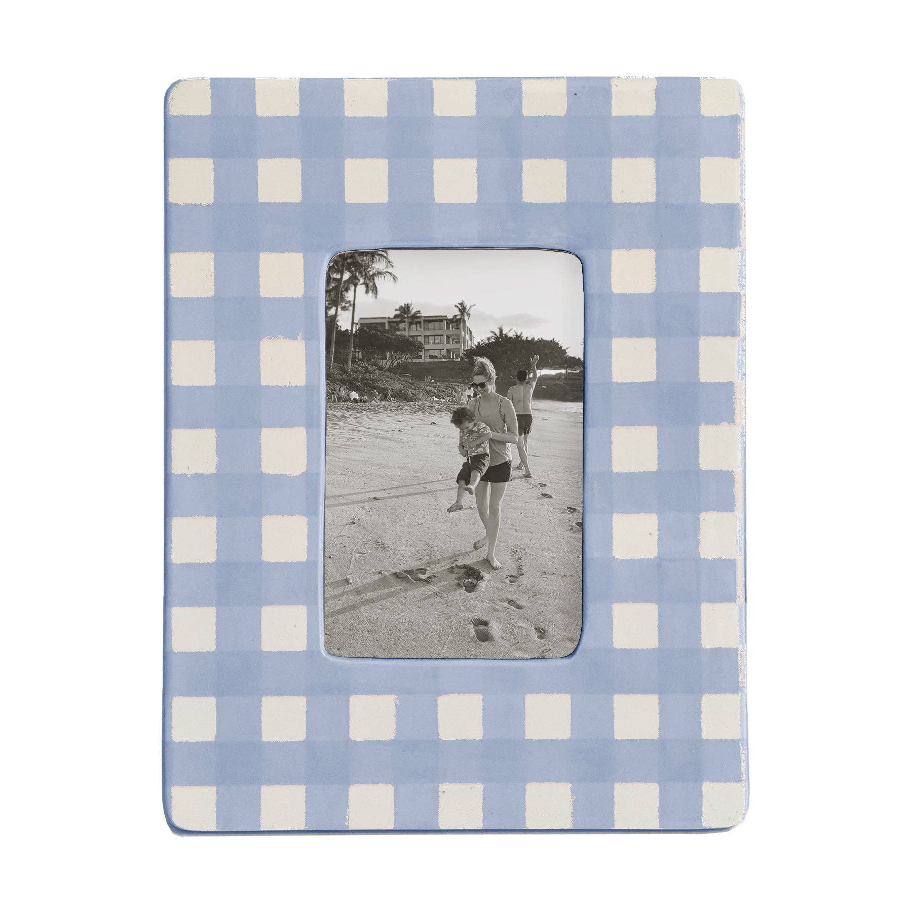 Gingham Photo Frame in. French Blue - The Preppy Bunny