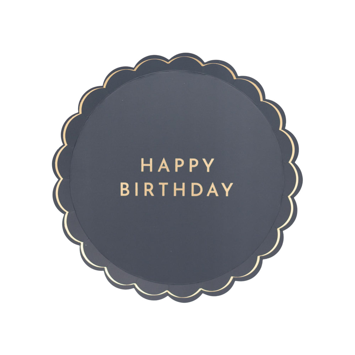 Midnight Blue Small Paper Happy Birthday Plates - The Preppy Bunny