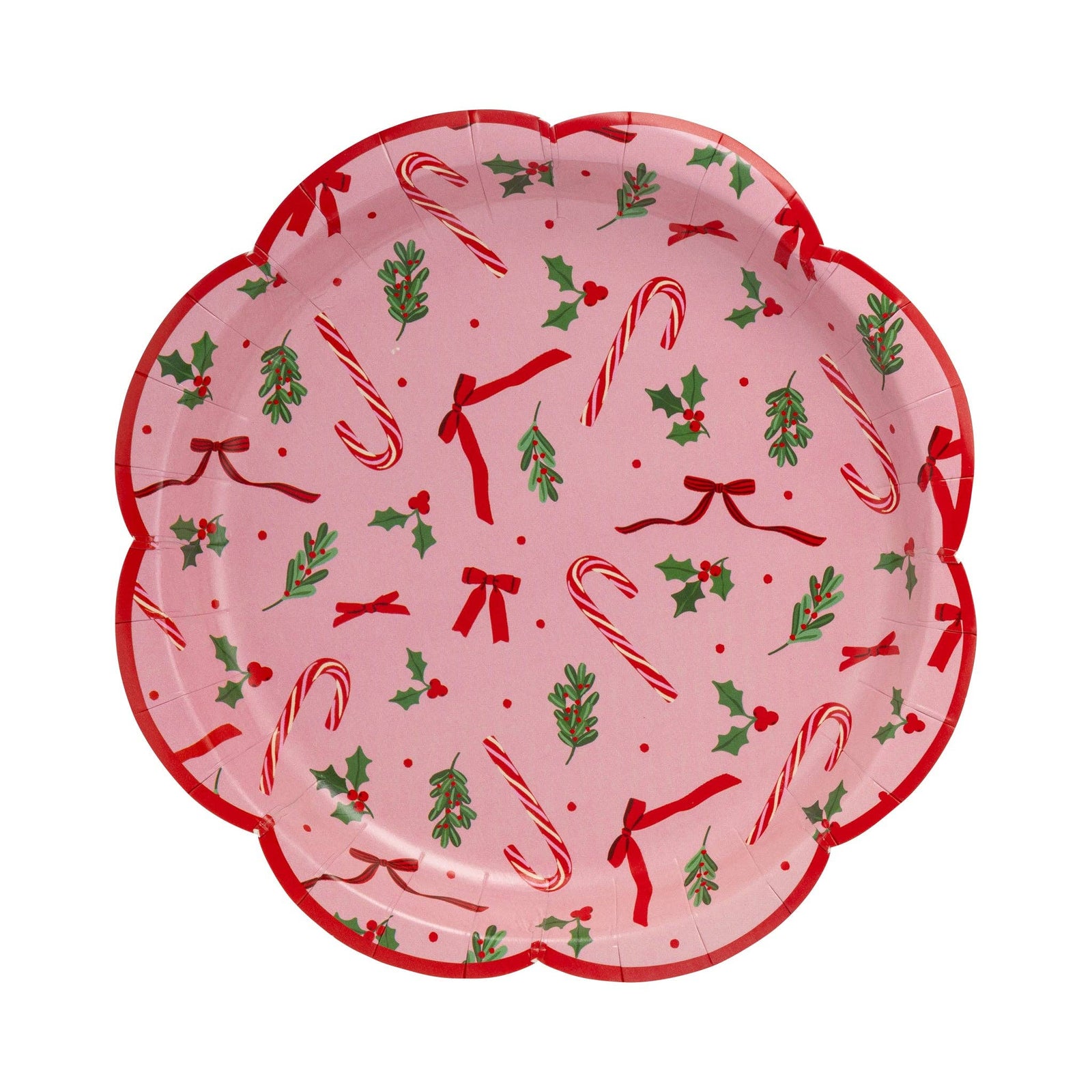 Candy Cane Patterned Paper Plates - The Preppy Bunny