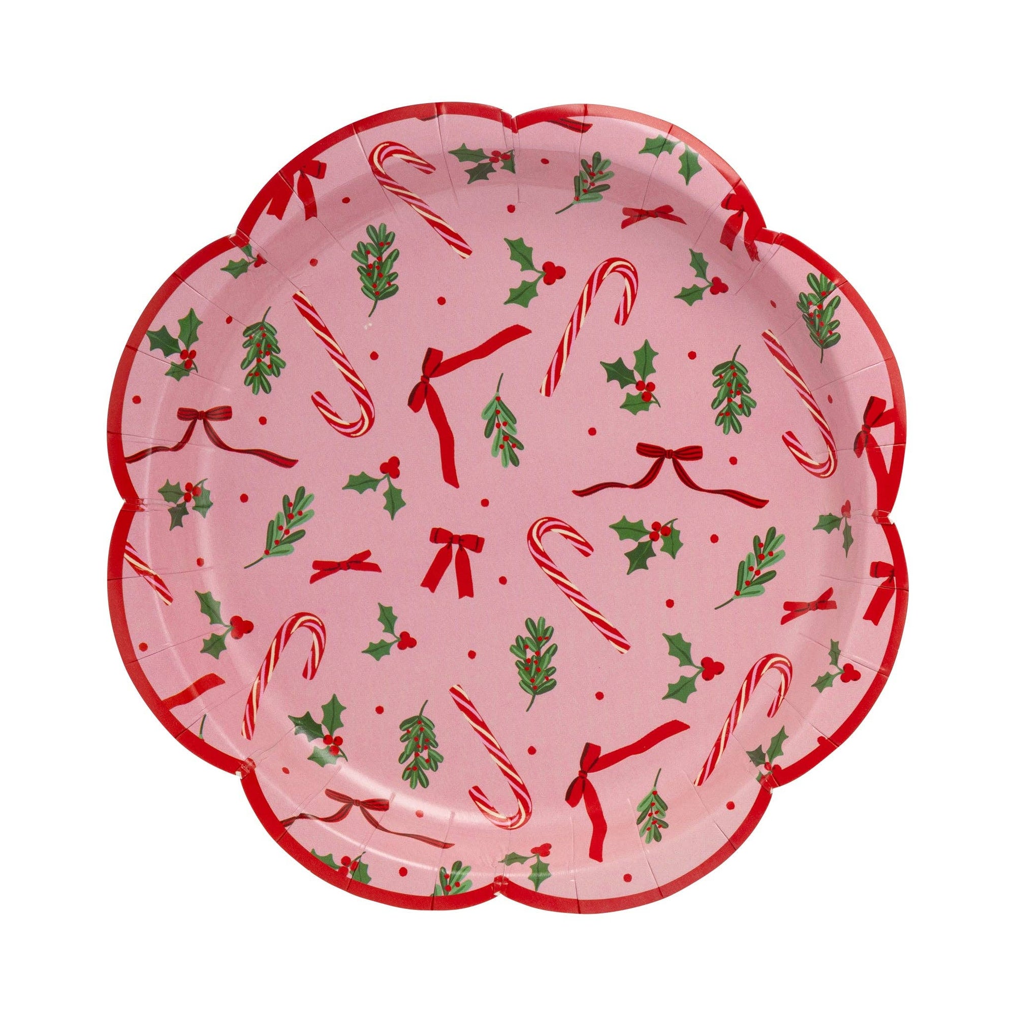 Candy Cane Patterned Paper Plates - The Preppy Bunny
