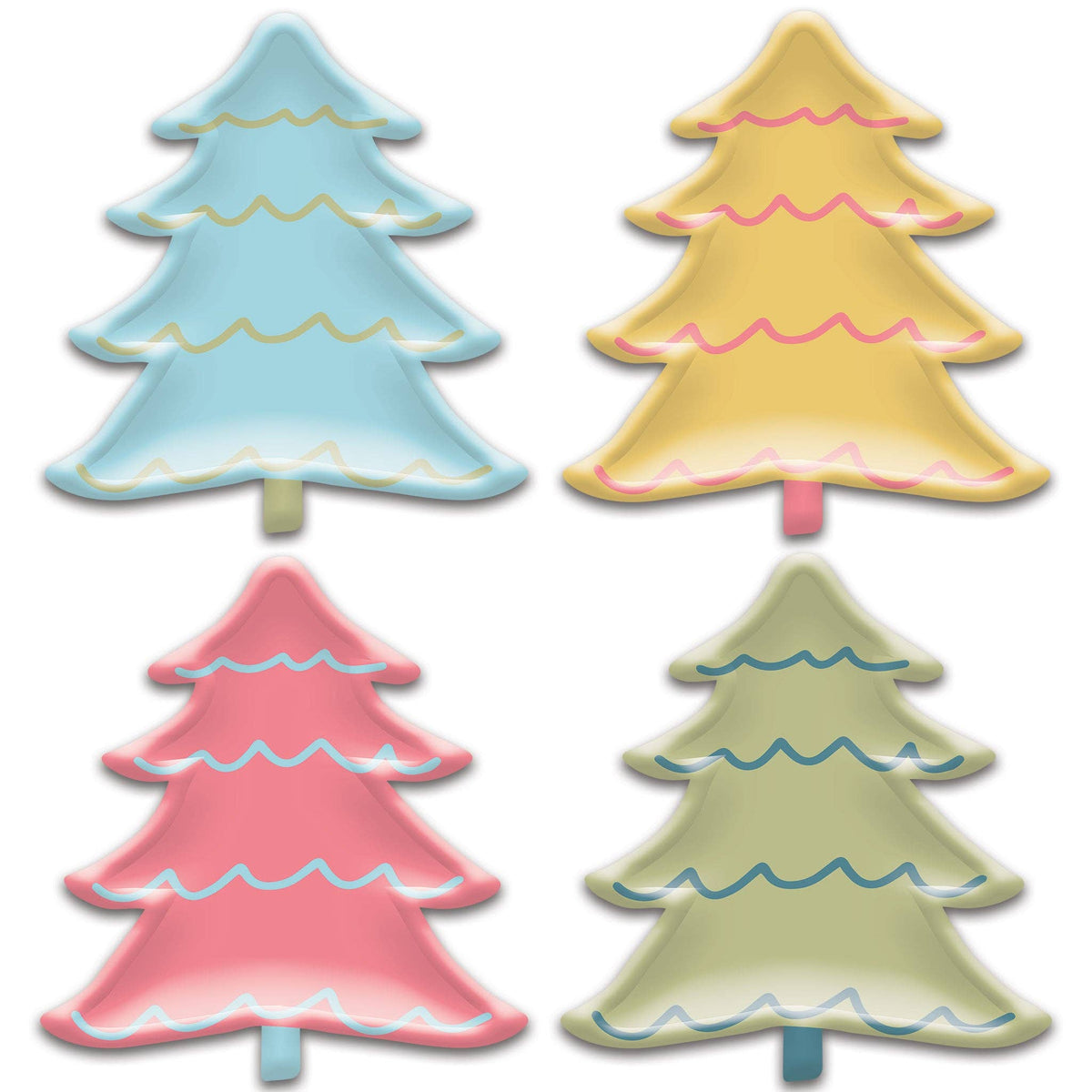 Bright Holiday Tree Shaped Paper Plate Set - The Preppy Bunny