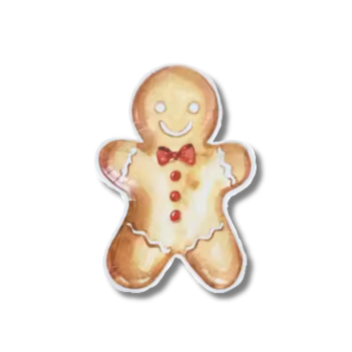 Gingerbread Man Christmas Paper Plate - The Preppy Bunny