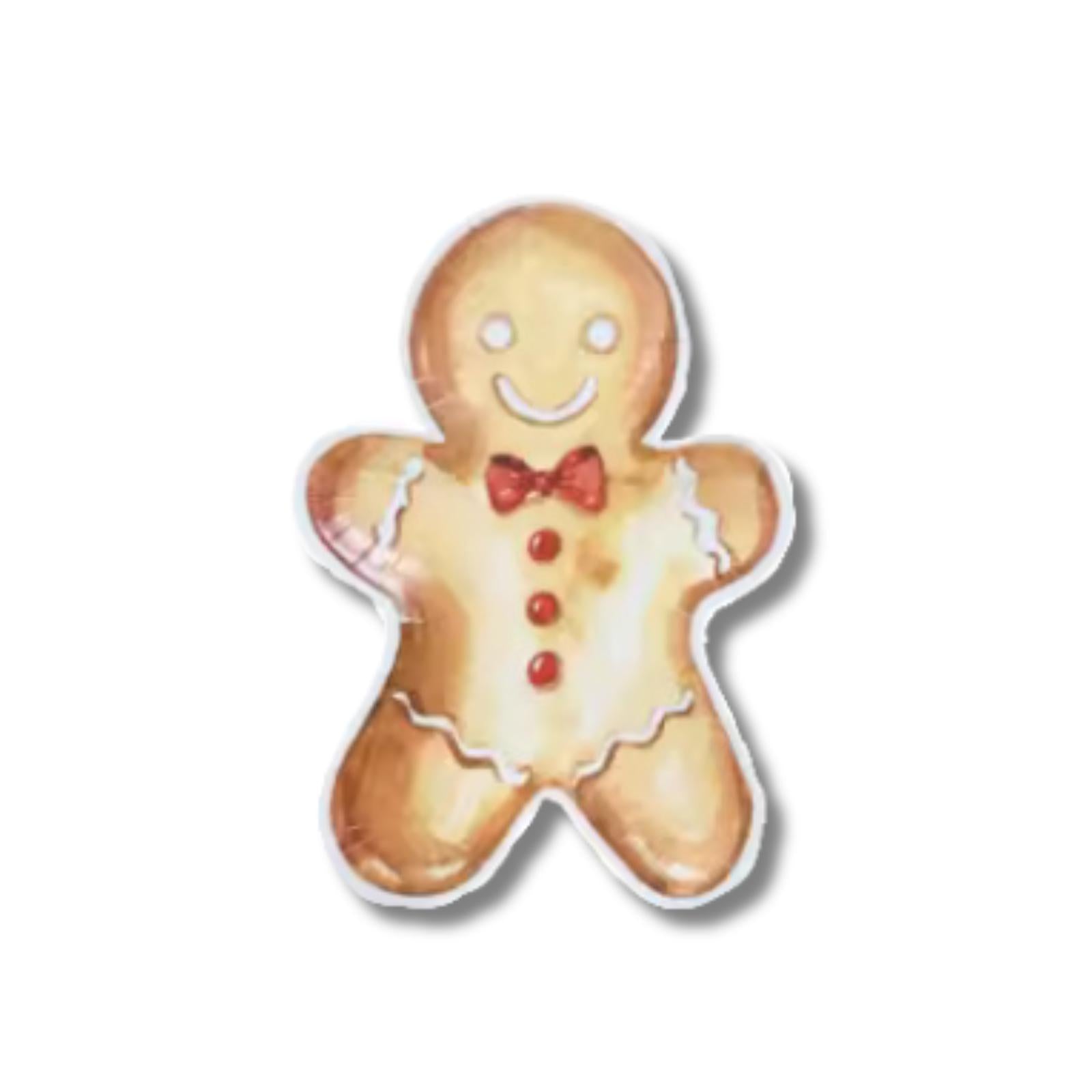 Gingerbread Man Christmas Paper Plate - The Preppy Bunny