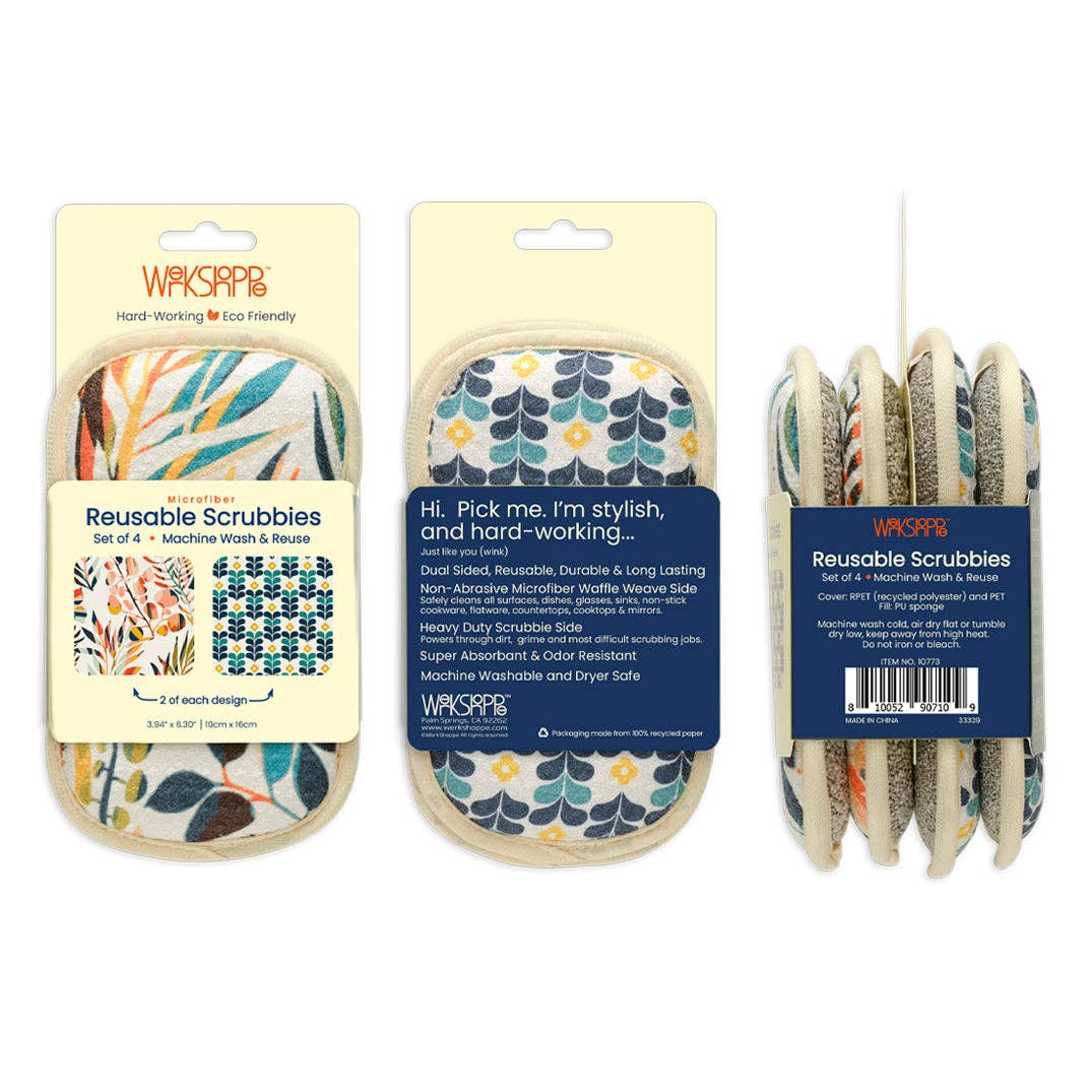 Colorful Leaves Scrubbies, Set of 4 - The Preppy Bunny