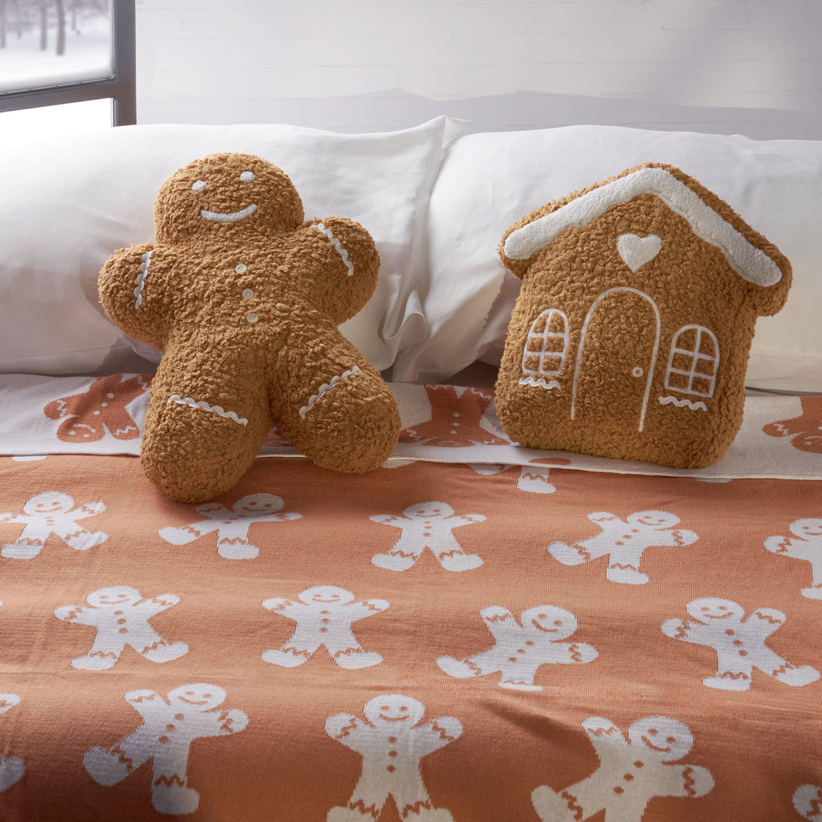 Gingerbread House Shaped Pillow