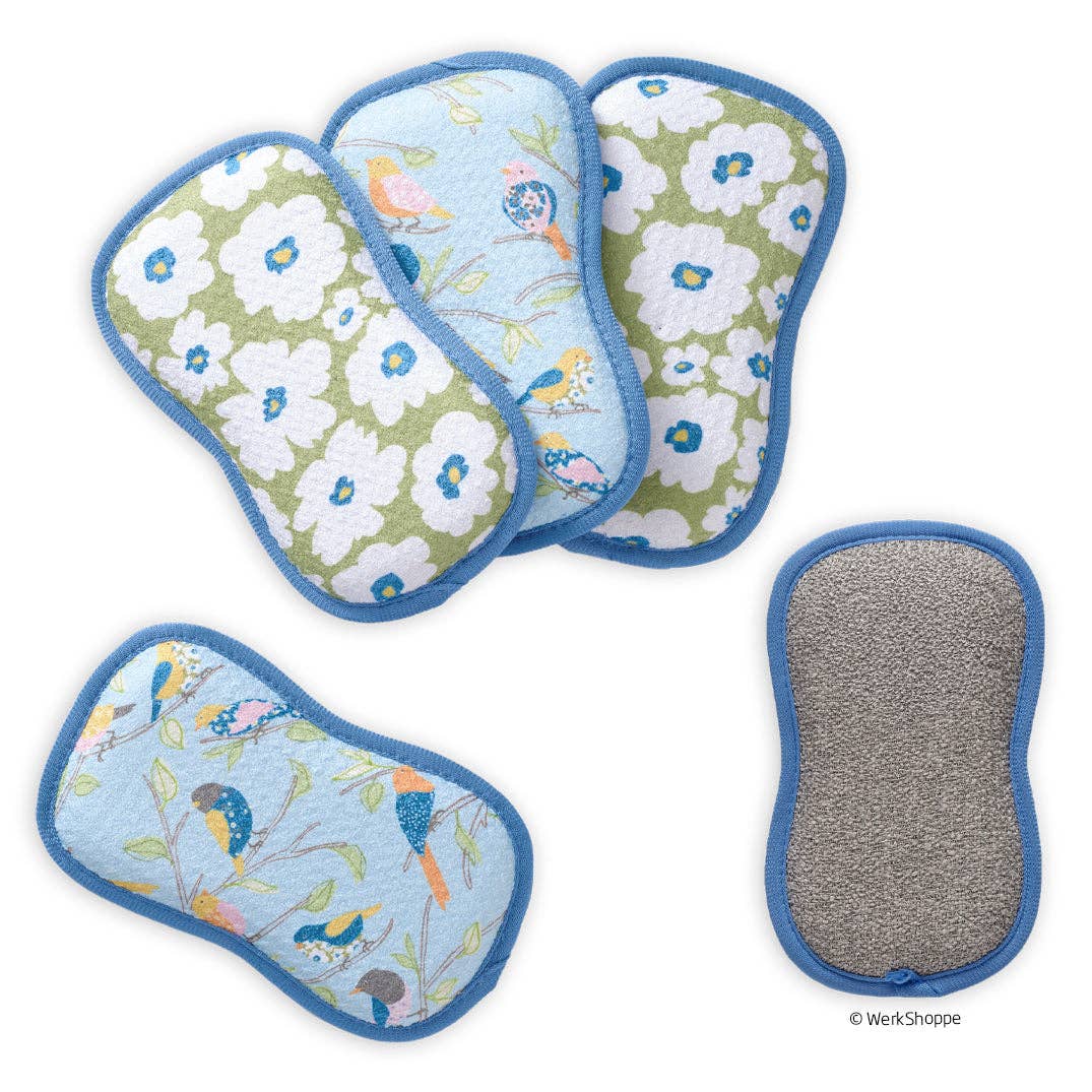 Floral Finch & Friends Scrubbies, Super Absorbent, Quick Dry - The Preppy Bunny