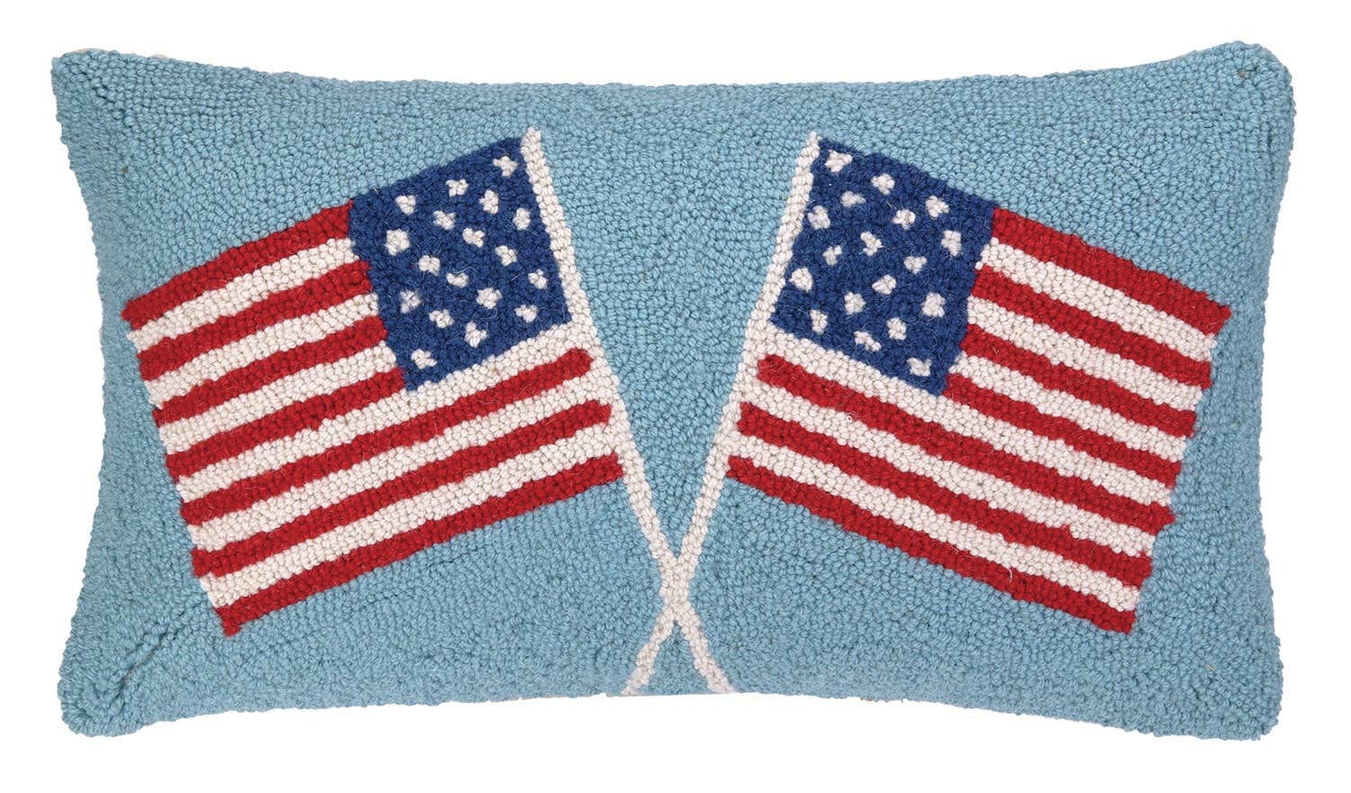 Double American Flags Hook Pillow - The Preppy Bunny