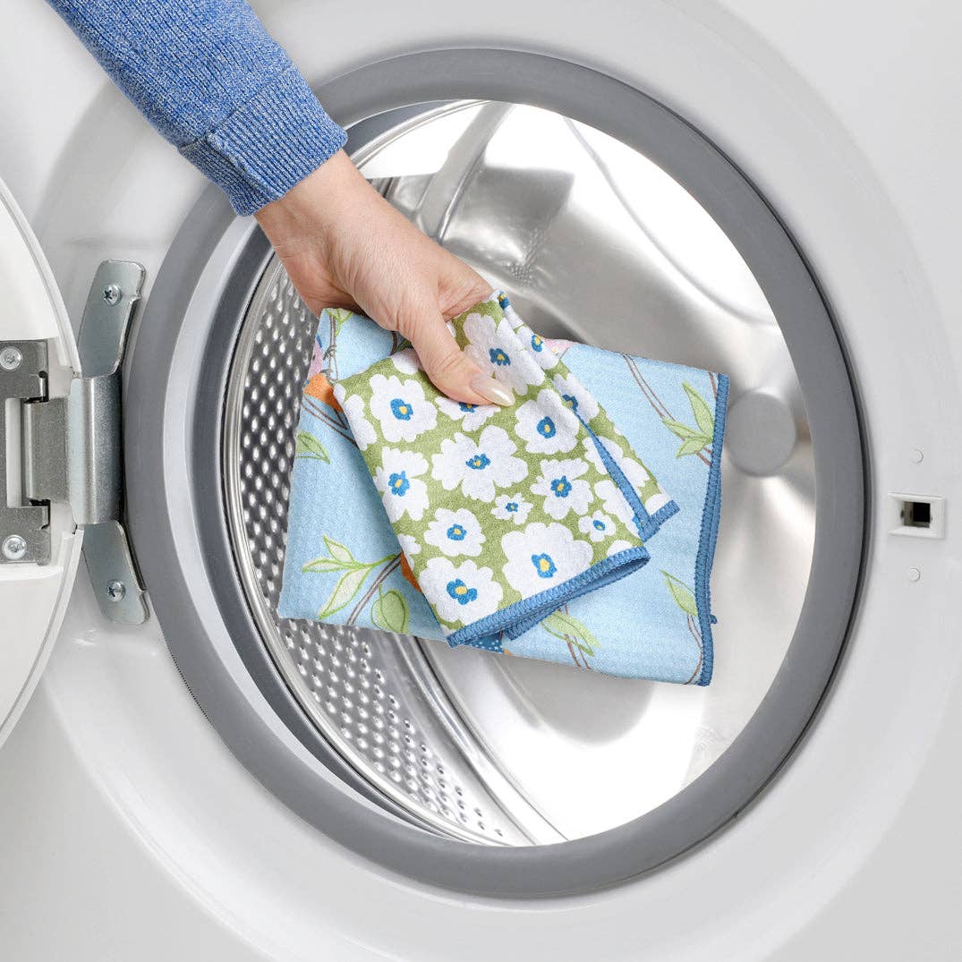Floral Finch & Friends Towels, High Performance Waffle Weave - The Preppy Bunny