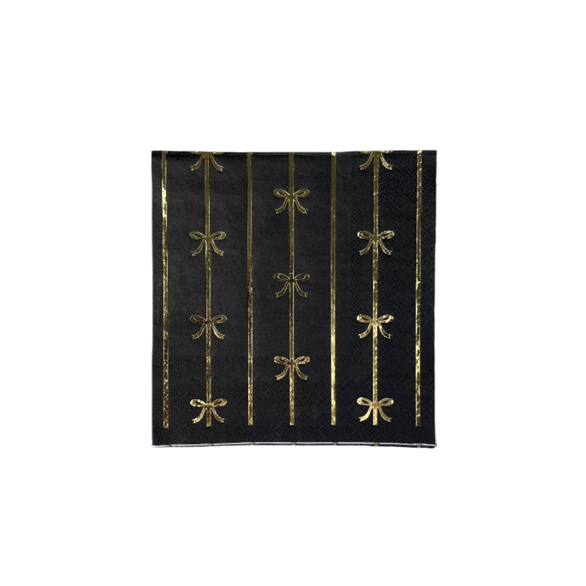 BLACK &amp; GOLD SIGNATURE BOW SMALL NAPKINS