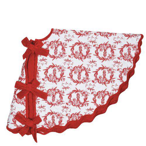 Holiday Toile Red Quilted Tree Skirt - The Preppy Bunny