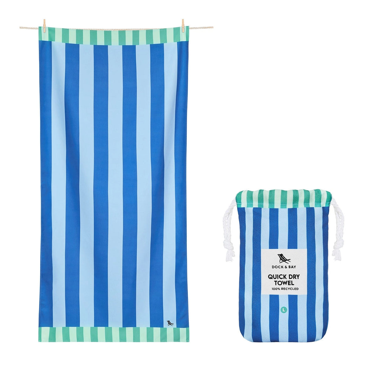 Quick Dry Beach Towel in Blue Sky - 2 sizes - The Preppy Bunny
