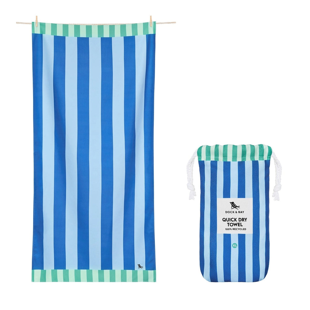 Quick Dry Beach Towel in Blue Sky - 2 sizes - The Preppy Bunny