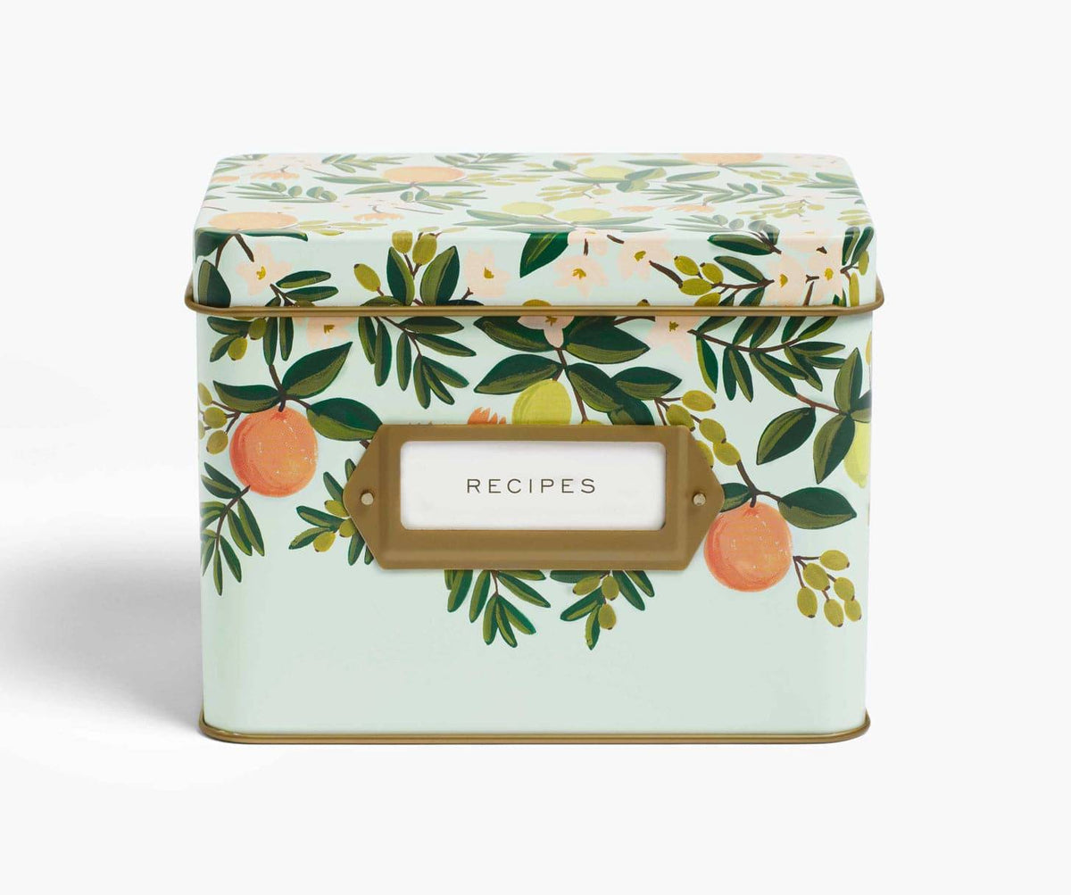 Citrus Floral Recipe Box - The Preppy Bunny