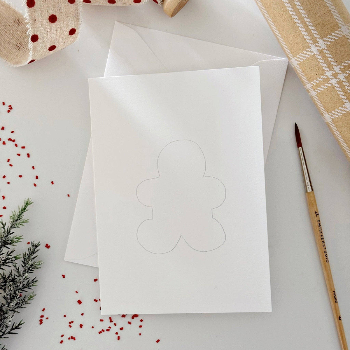 Gingerbread Paintable Notecards - The Preppy Bunny