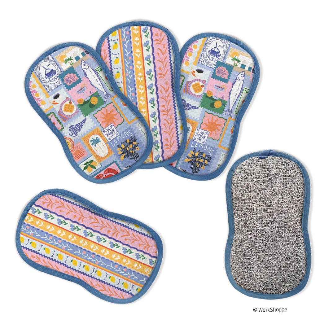 Mediterranean Summer Microfiber Scrubbie Set - The Preppy Bunny