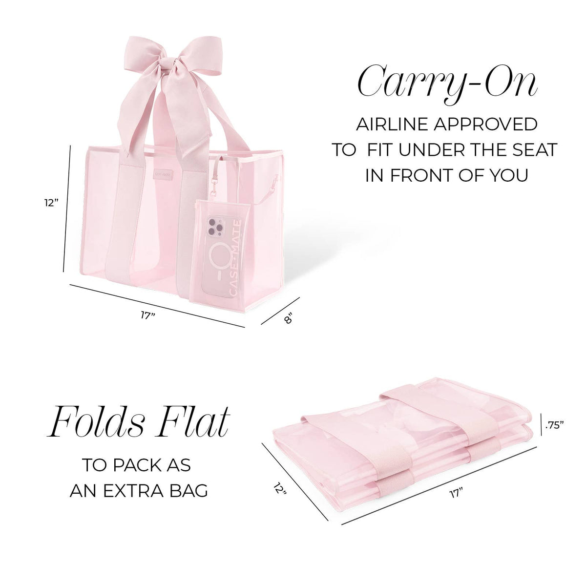 Case-Mate Ballet Pink Bow Jelly Tote Bag - The Preppy Bunny