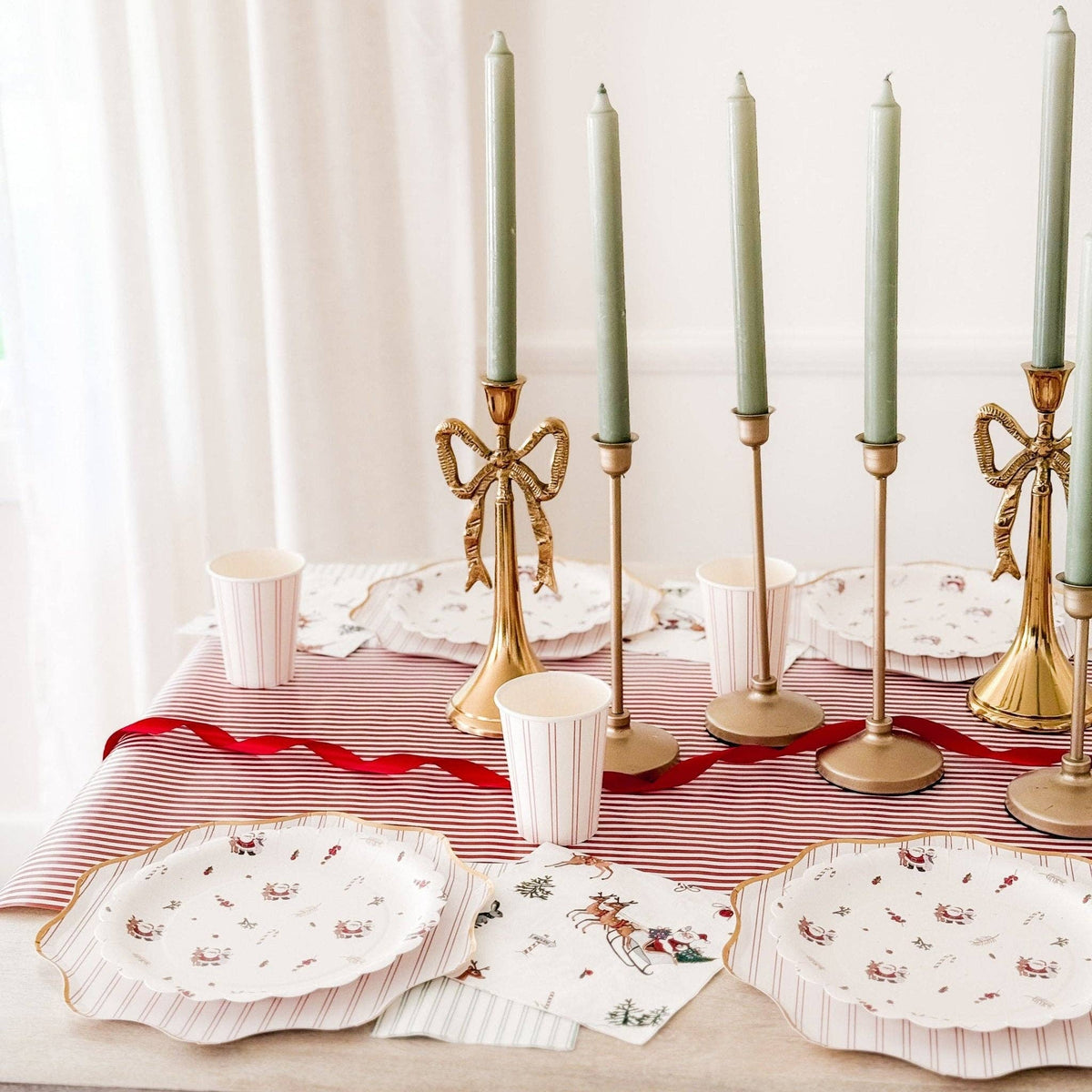 Red Striped Paper Table Runner – 19.5” x 150” - The Preppy Bunny