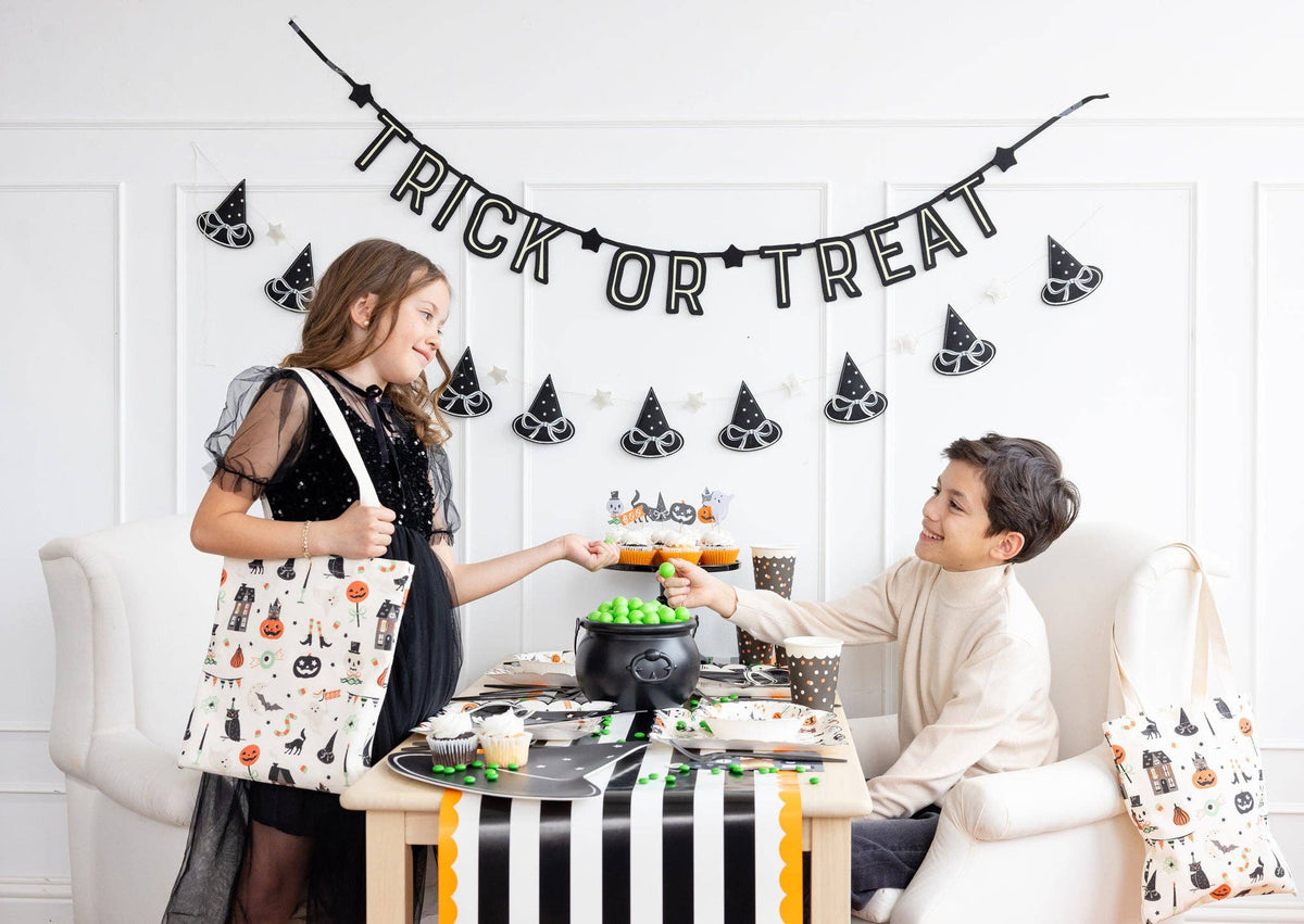 Tricks &amp; Treats Canvas Tote Bag - The Preppy Bunny