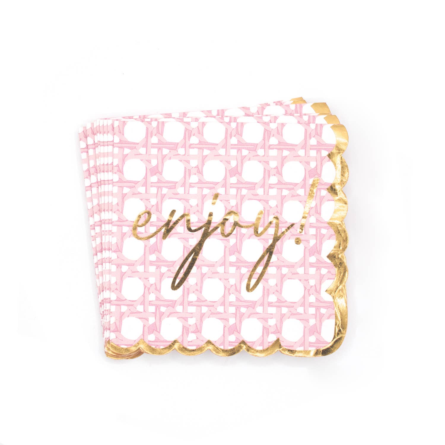 Pink Cane Paper Beverage Napkin Packs - The Preppy Bunny