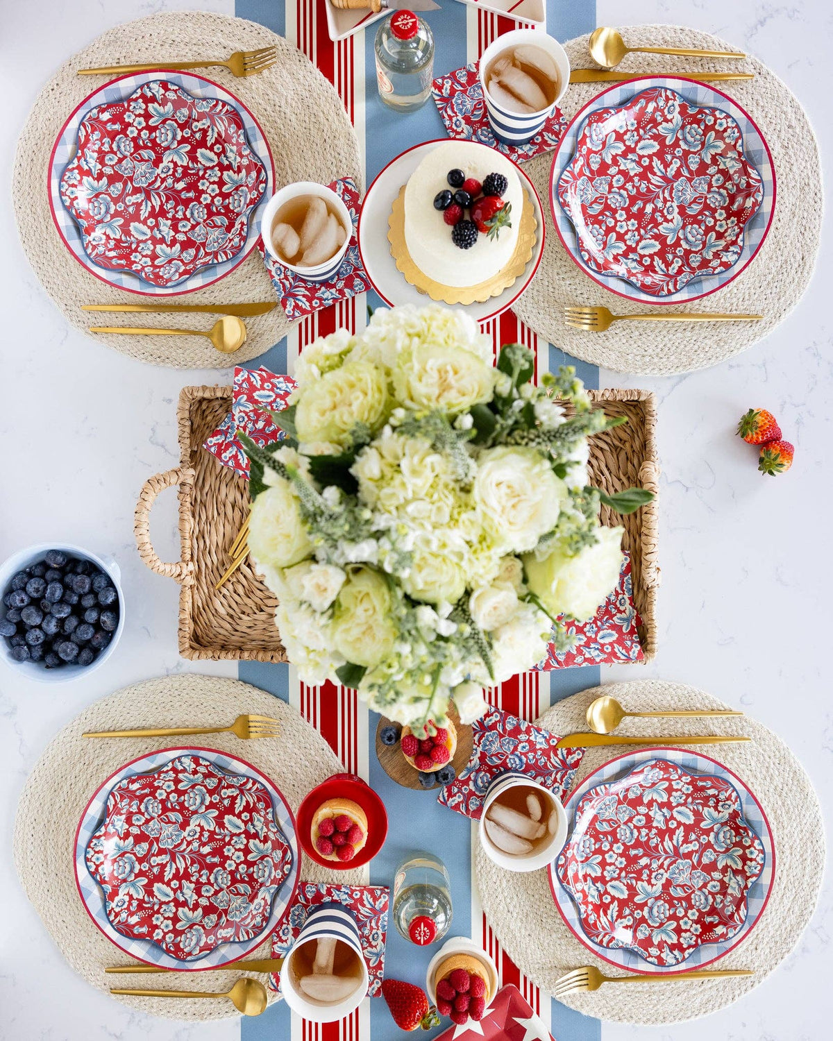 Hamptons Floral Paper Cocktail Napkins - The Preppy Bunny