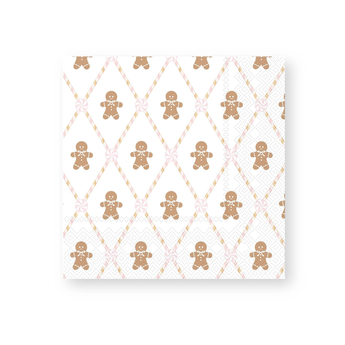 Pink Gingerbread Square Dinner Paper Napkins