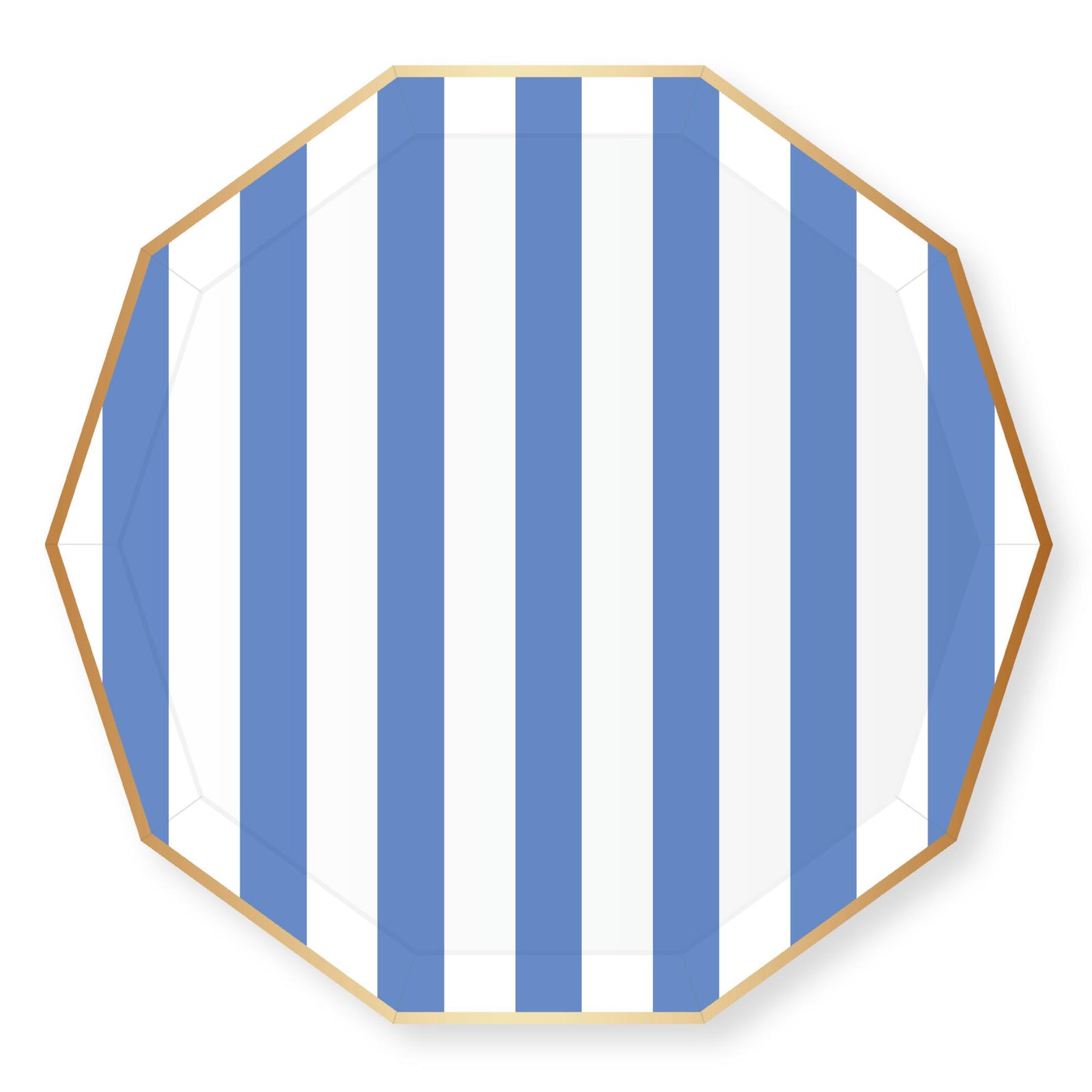 Palisades Blue Signature Cabana Stripe Paper Plates - The Preppy Bunny