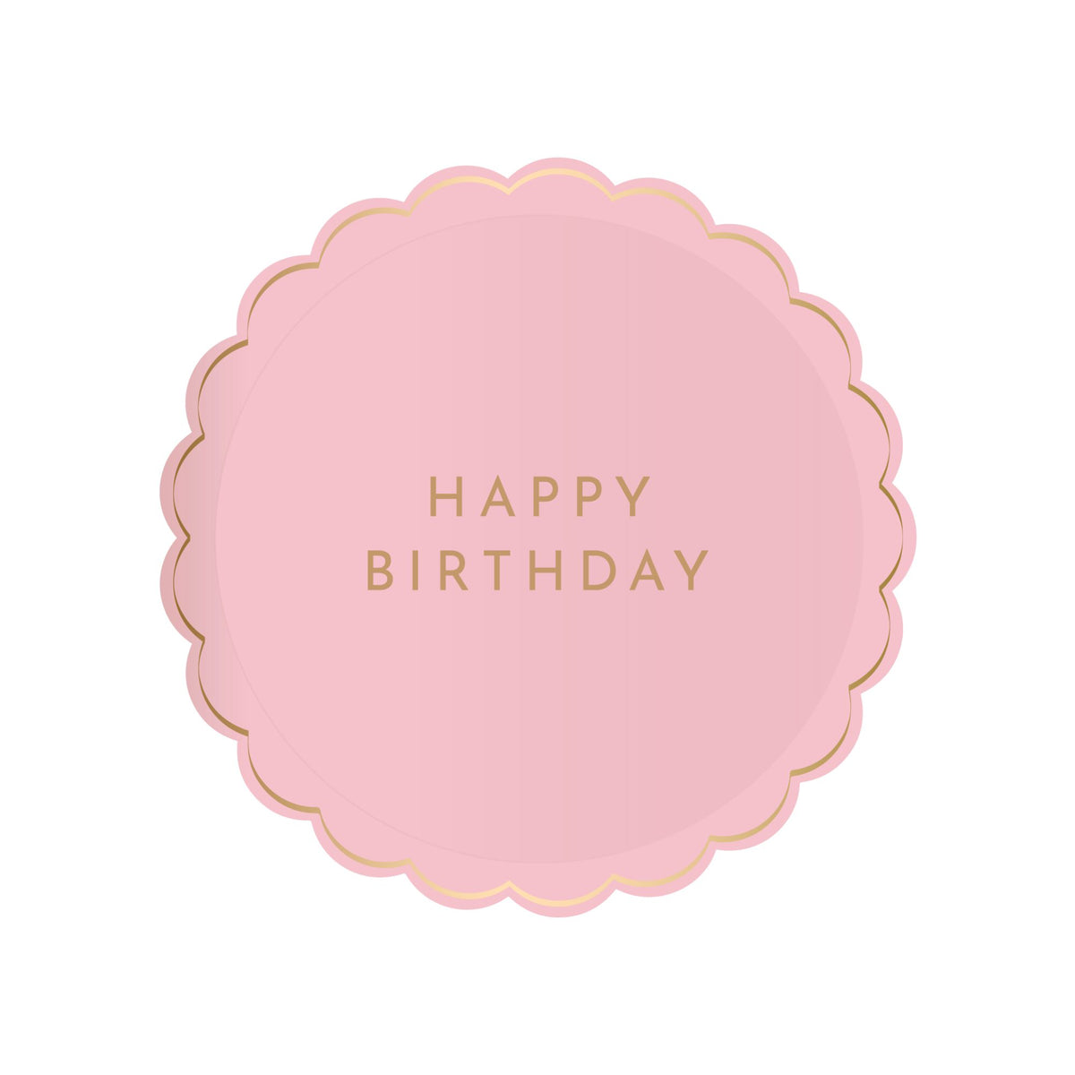 Petal Pink Happy Birthday Small Paper Plates - The Preppy Bunny