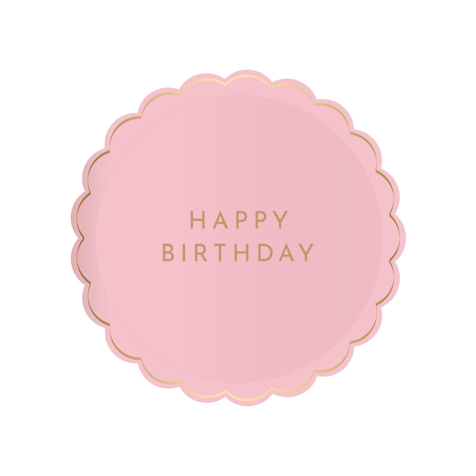 Petal Pink Happy Birthday Small Paper Plates - The Preppy Bunny