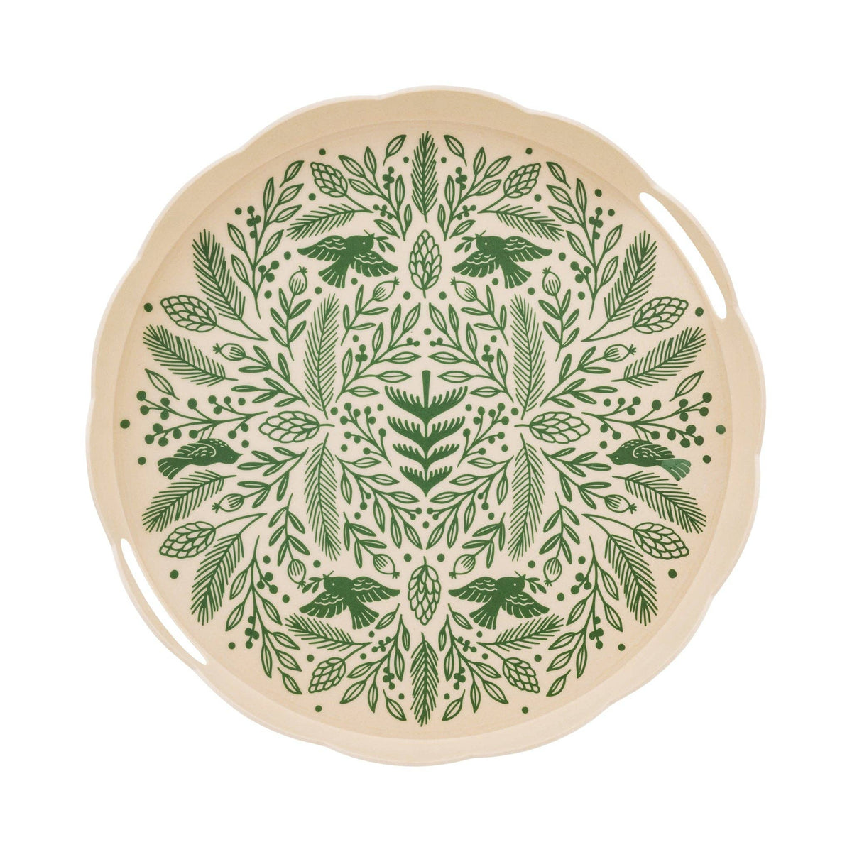 Woodland Christmas Bamboo Tray - Round - The Preppy Bunny