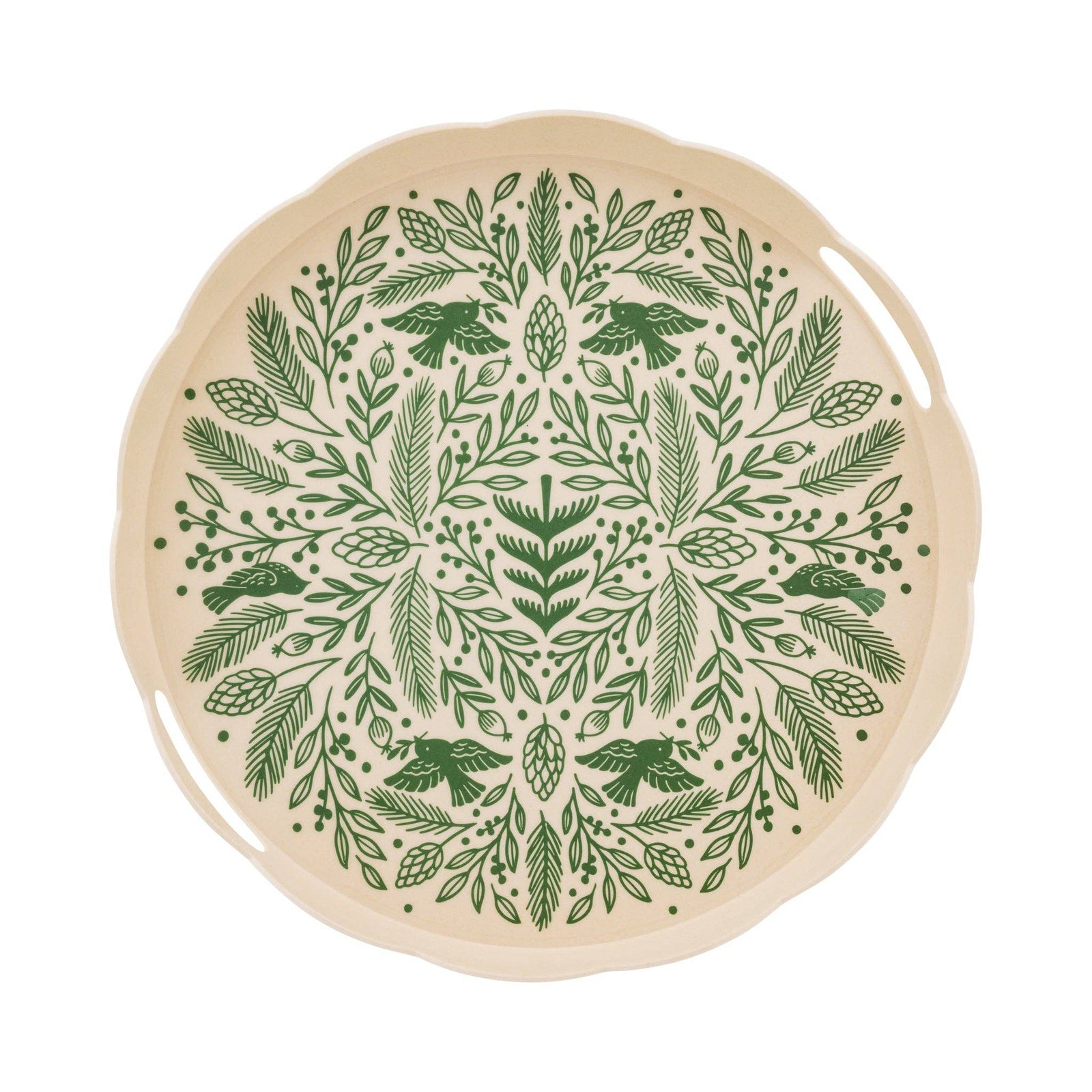 Woodland Christmas Bamboo Tray - Round - The Preppy Bunny