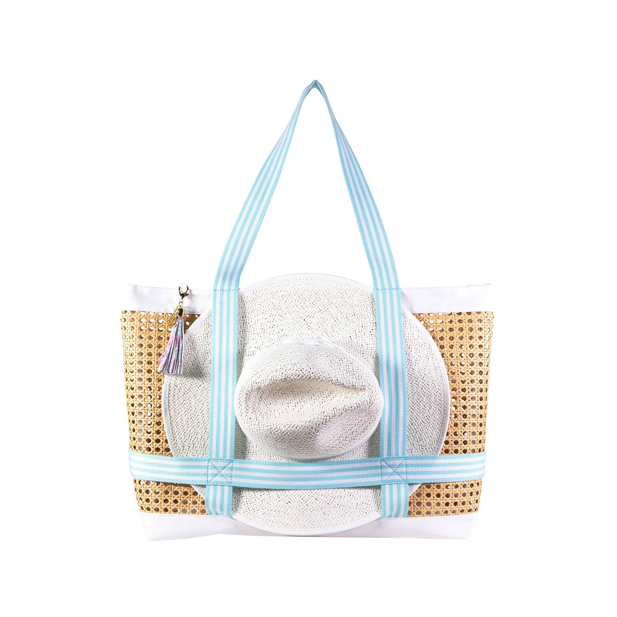 Beach Hat Tote in Beachside Haven - The Preppy Bunny