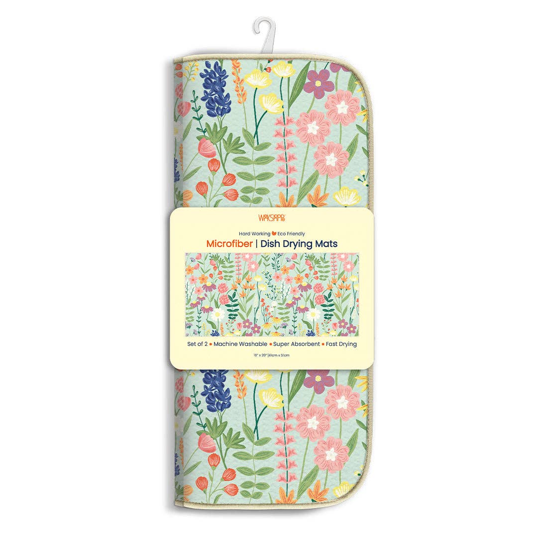 Wildflowers Microfiber Dish Drying Mat, Eco Friendly - The Preppy Bunny