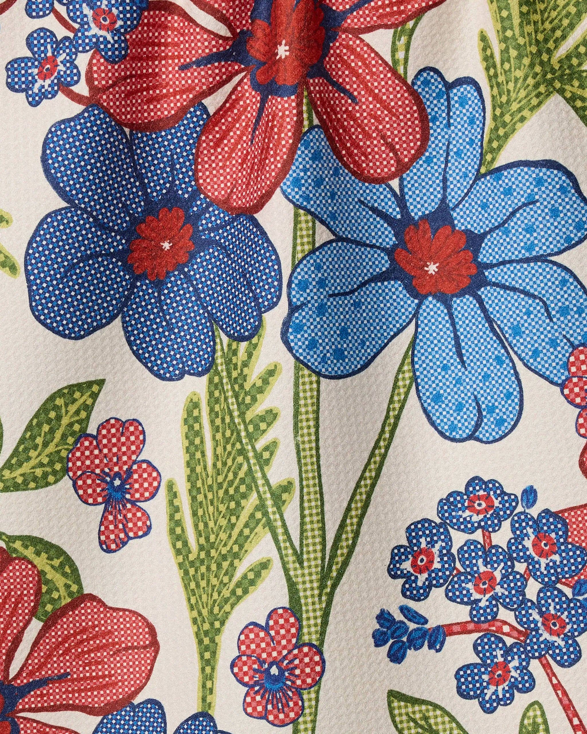 Plaid Floral Tea Towel by Geometry