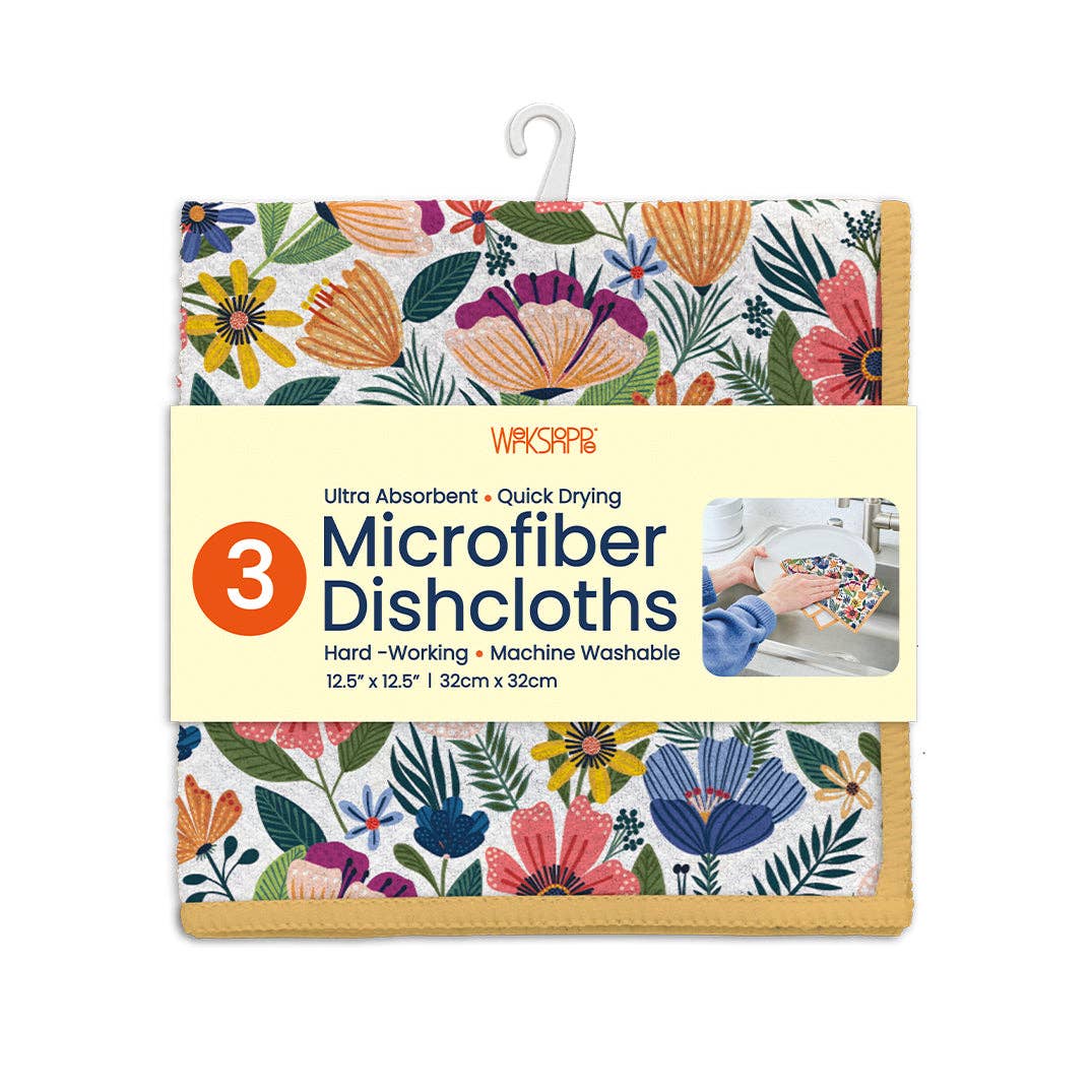 Field of Flowers Microfiber Dishcloths, Eco-Friendly Towels - The Preppy Bunny