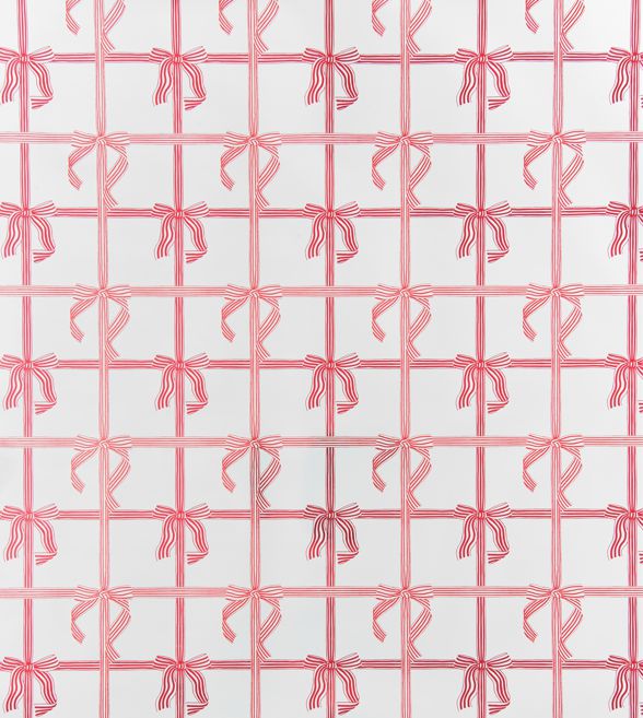 Peppermint Stripe Bows Christmas Wrapping Paper