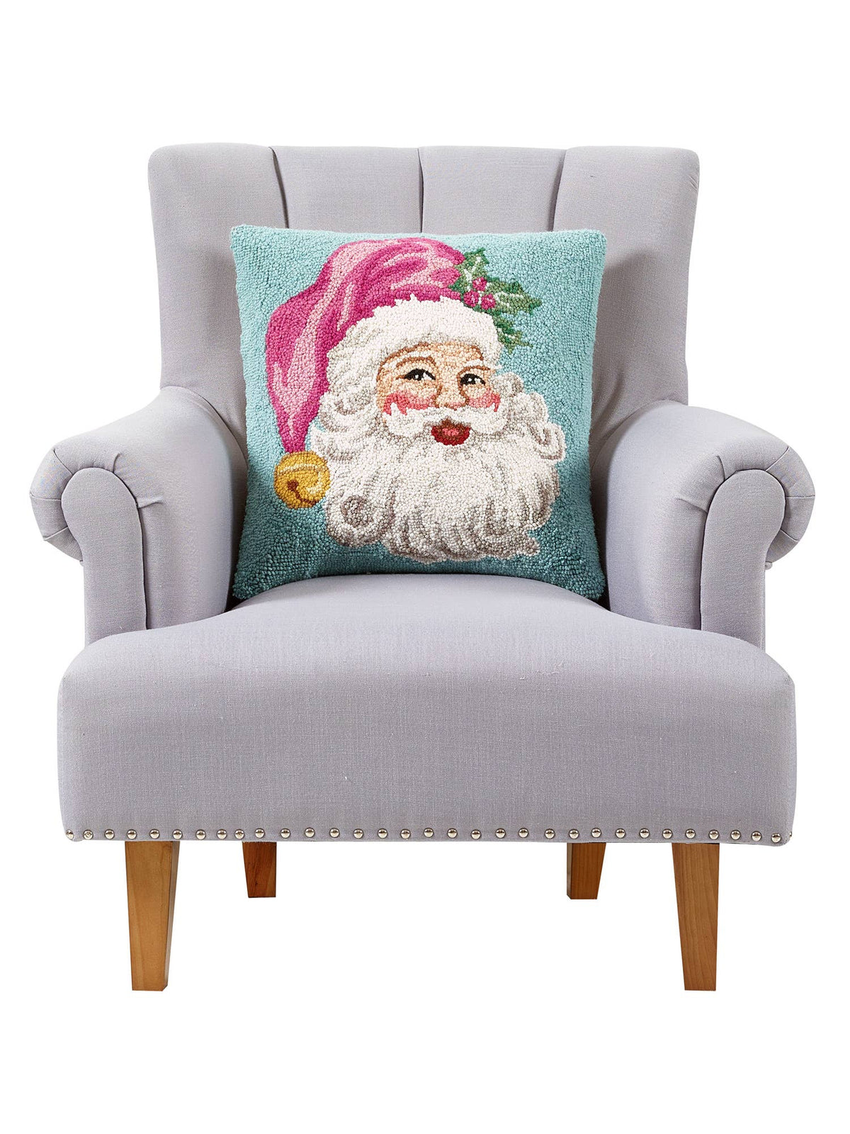 Retro Pink Santa Hook Pillow - The Preppy Bunny