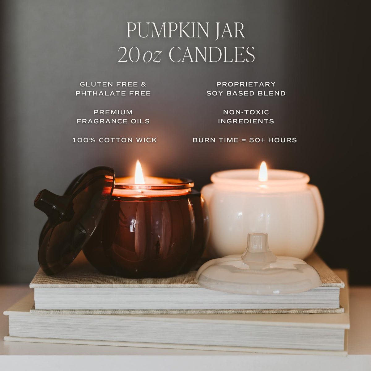 Hello Fall Soy Candle - 20oz Pumpkin Jar - The Preppy Bunny