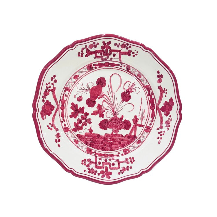 VIDA Faenza 9" Salad Plate Set of 4 in Deep Pink and White - The Preppy Bunny