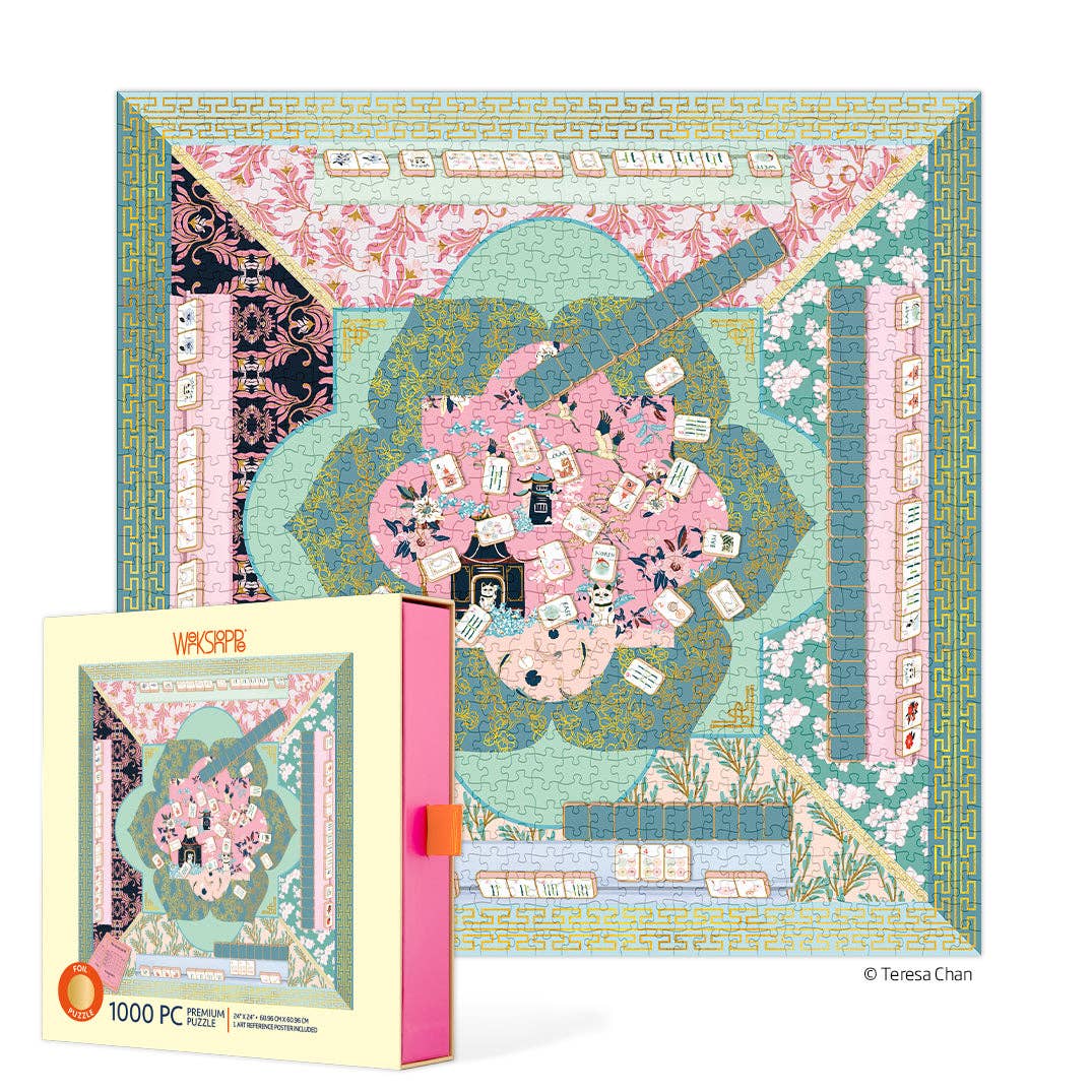 Let's Play Mahjong 1000 Piece Puzzle - The Preppy Bunny