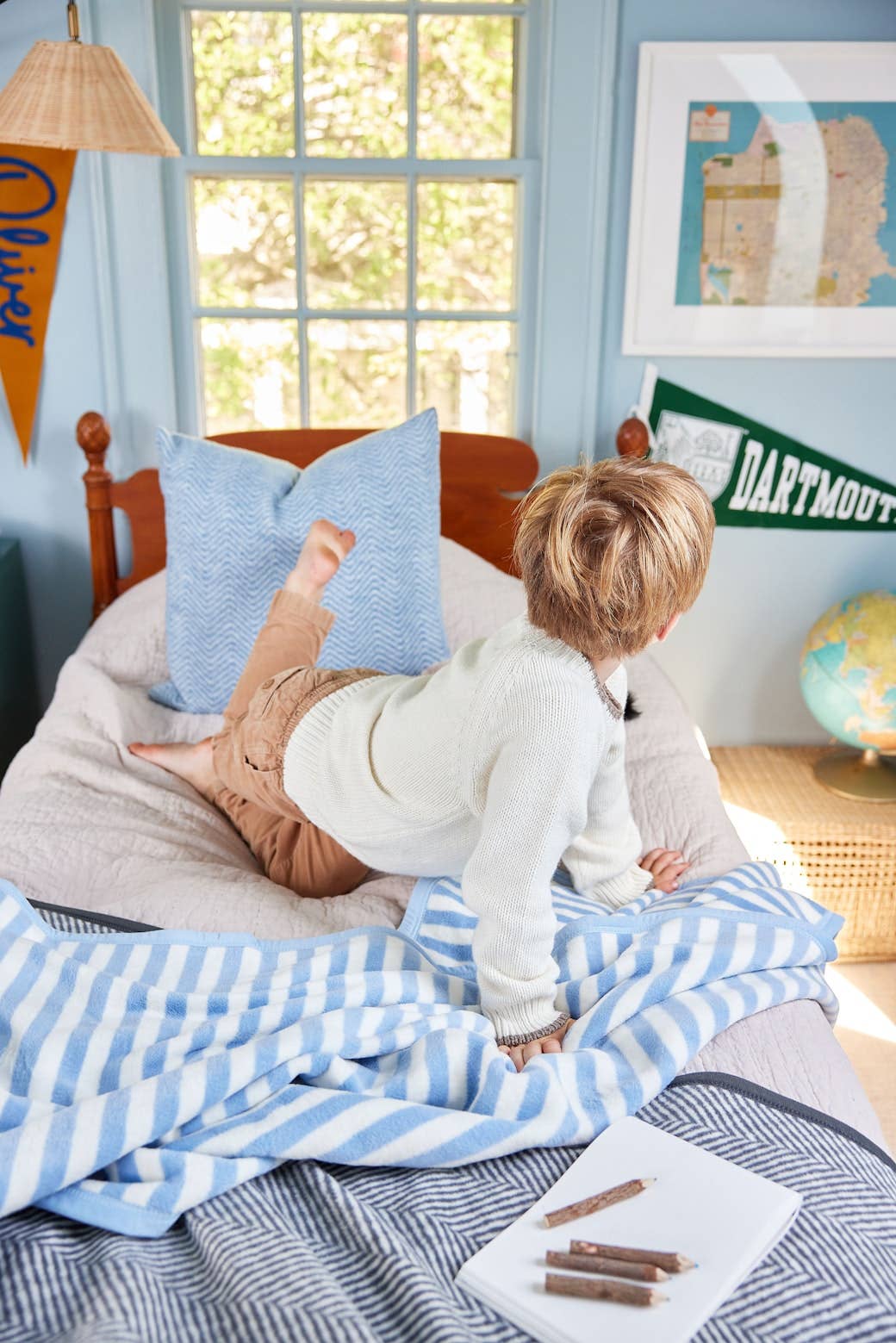 Sideline Stripe Bluebell Midi Blanket by ChappyWrap