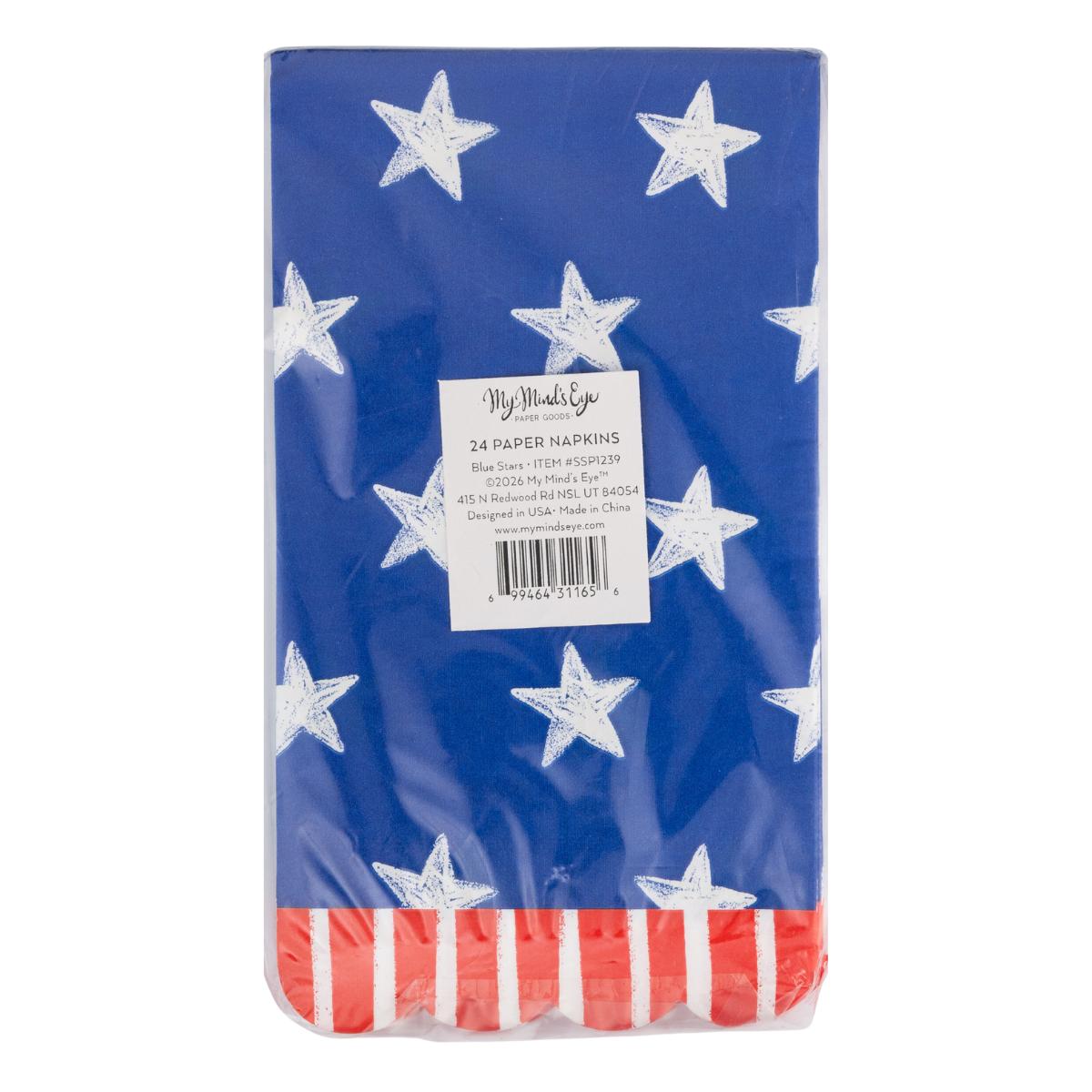 Blue Stars Paper Dinner Napkins - The Preppy Bunny