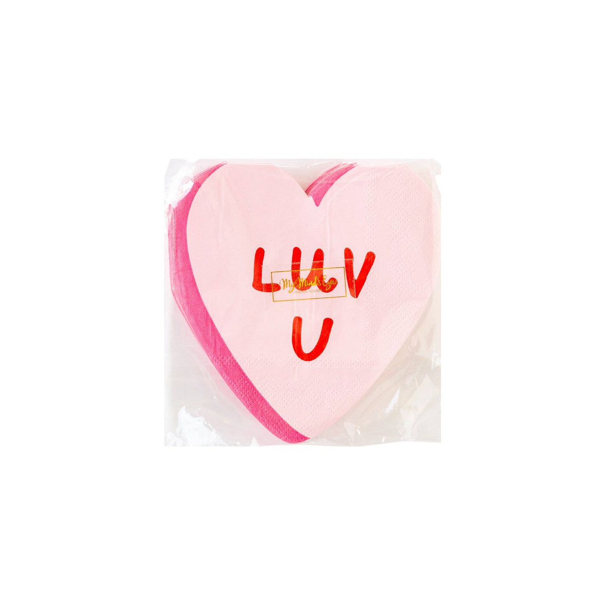 Luv U Heart Shaped Paper Napkins - The Preppy Bunny