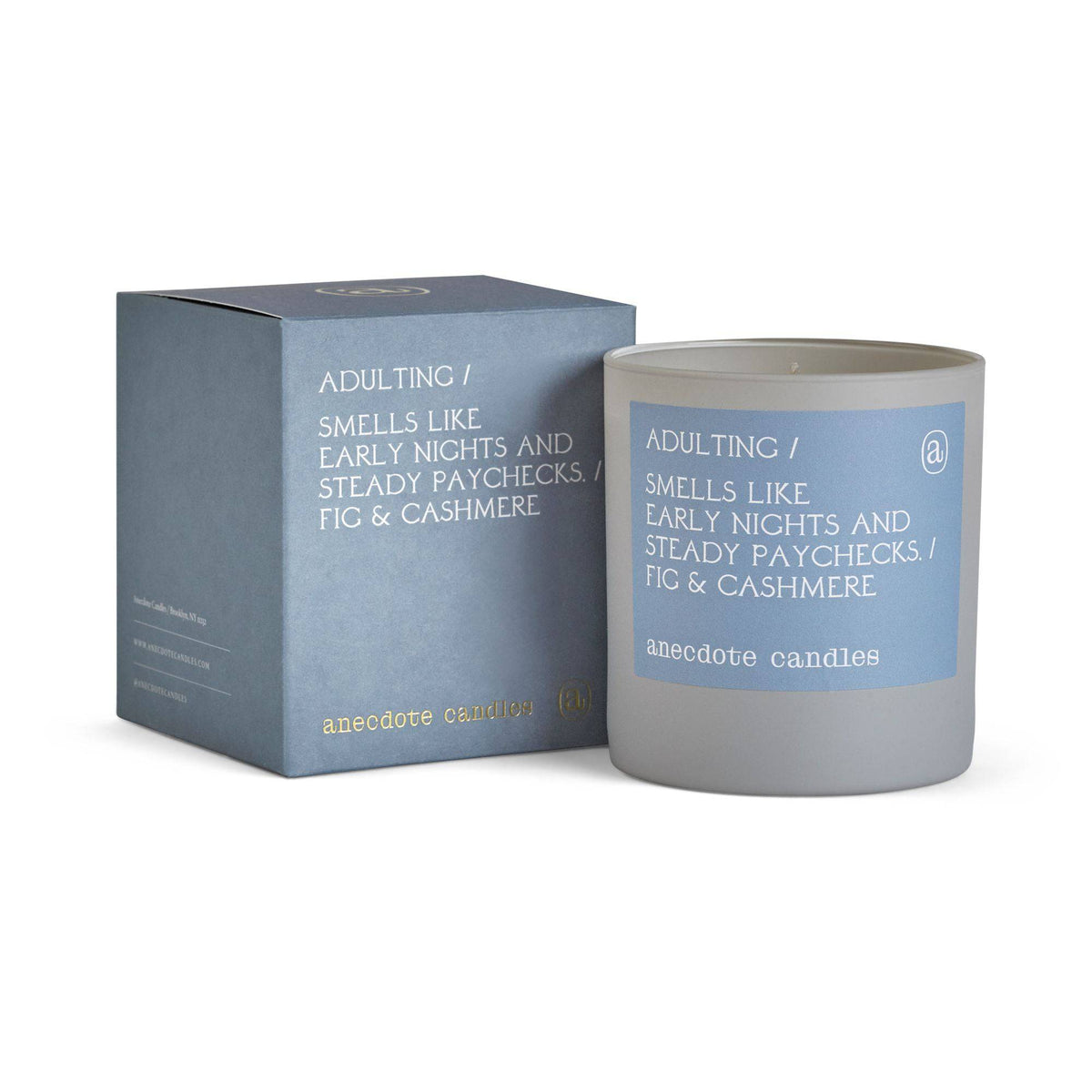 Adulting (Fig &amp; Cashmere) Candle: 9 oz boxed vessel - The Preppy Bunny
