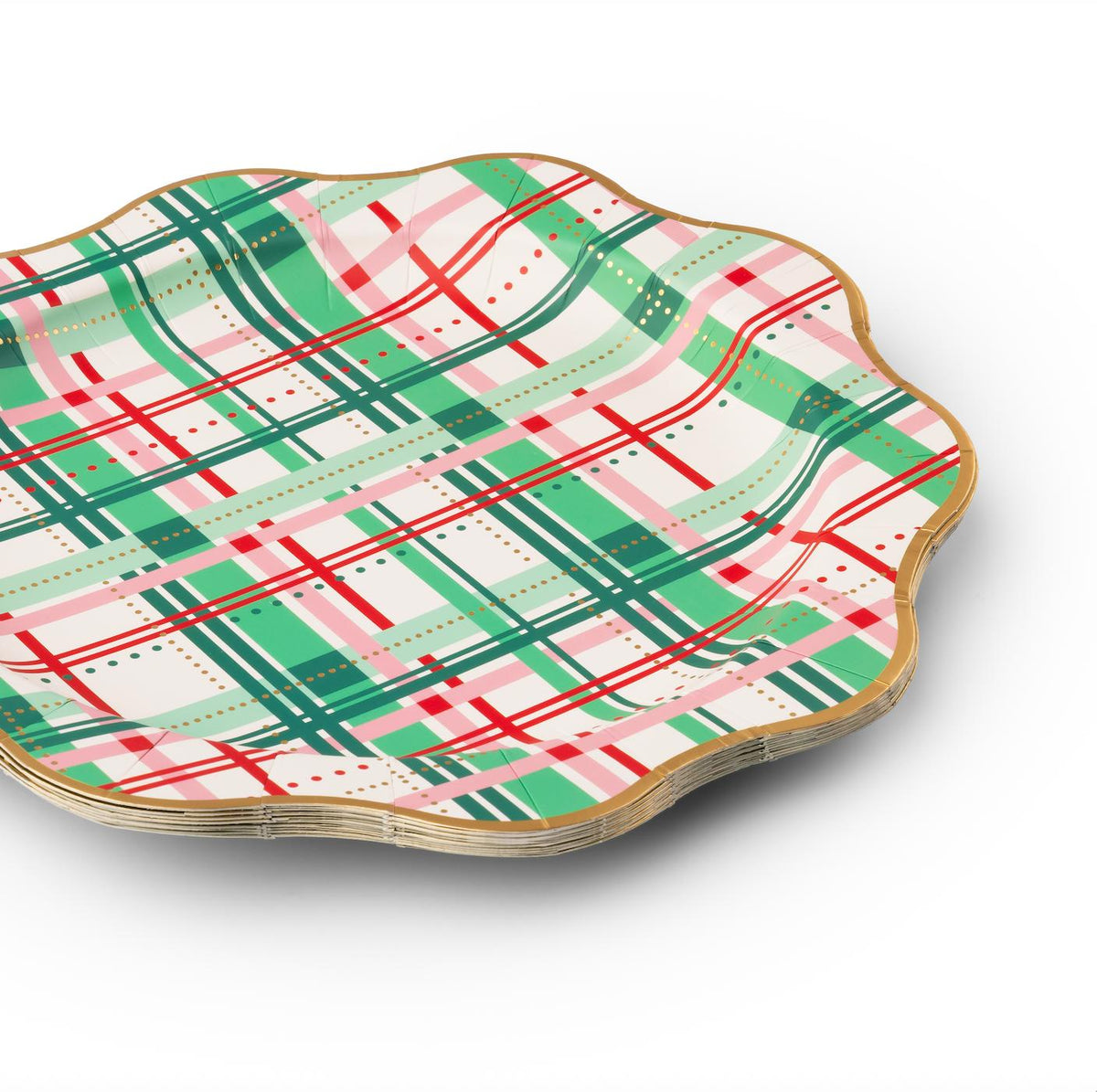 Christmas Plaid Paper Dinner Plates - The Preppy Bunny