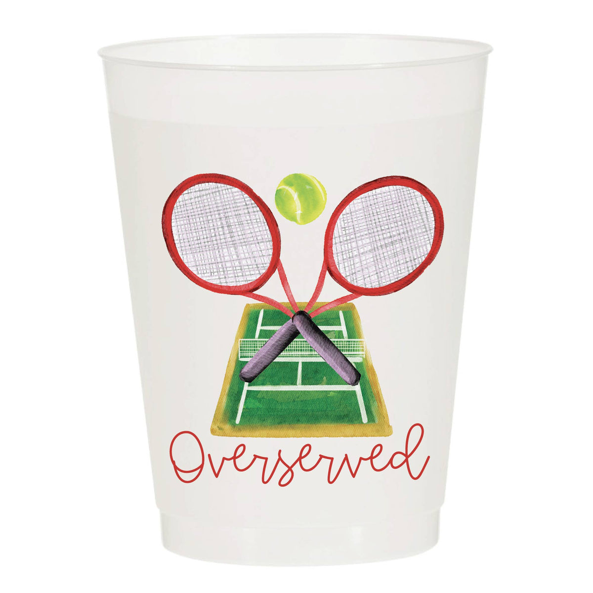 Overserved Tennis Frosted Cups - The Preppy Bunny