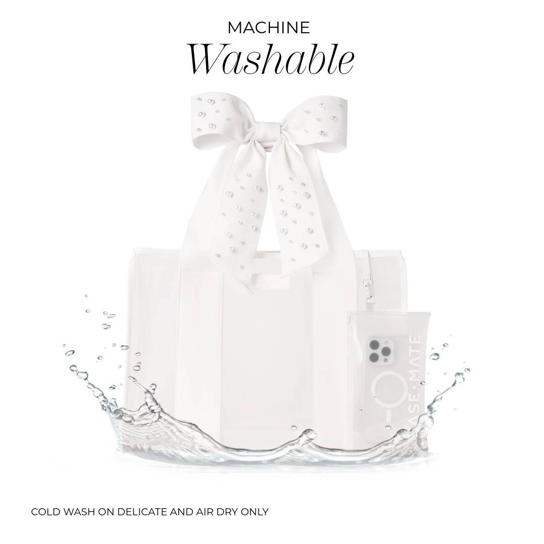 Case-Mate Ivory Pearl Bow Jelly Tote Bag - The Preppy Bunny
