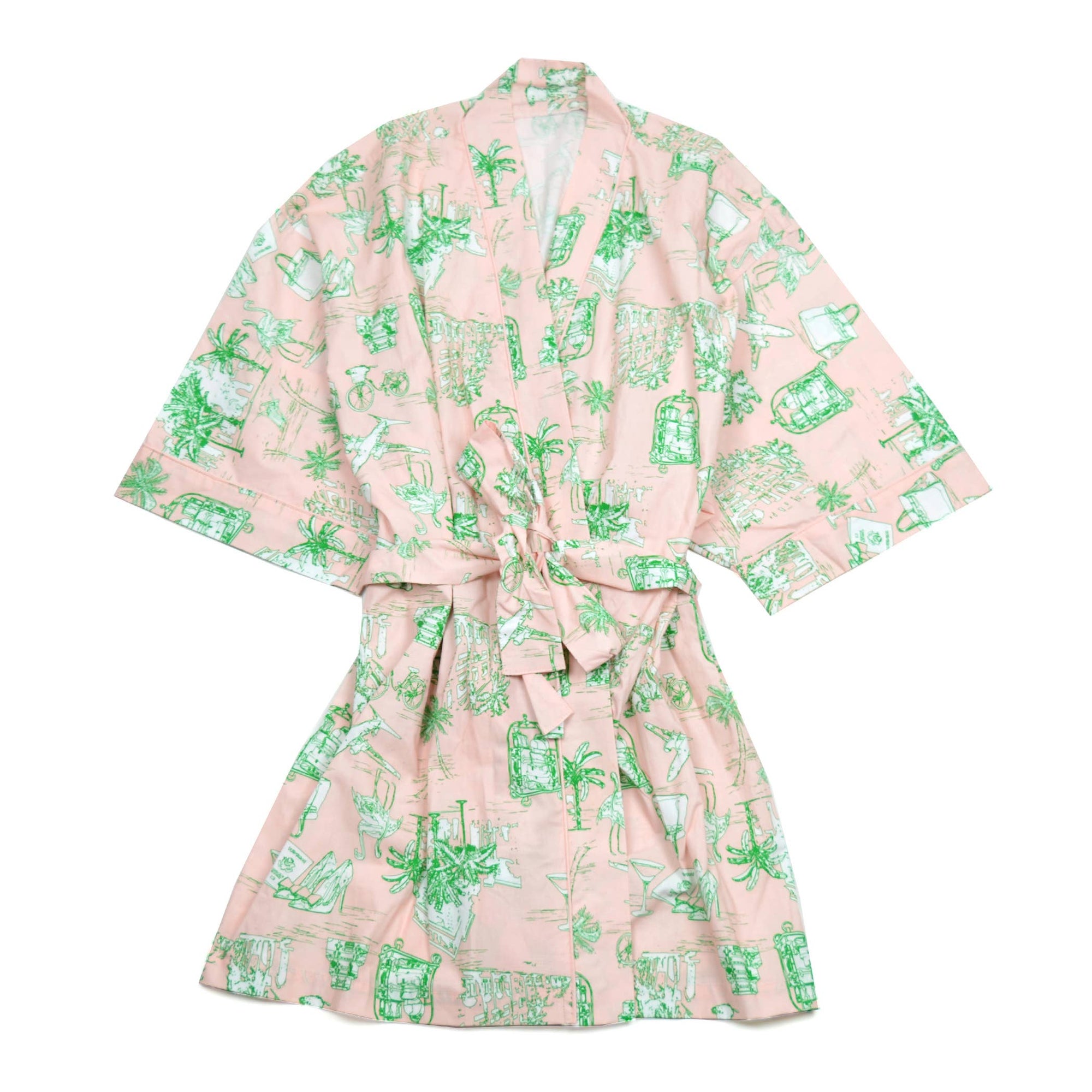 Palm Beach Pink Kimono Robe - The Preppy Bunny