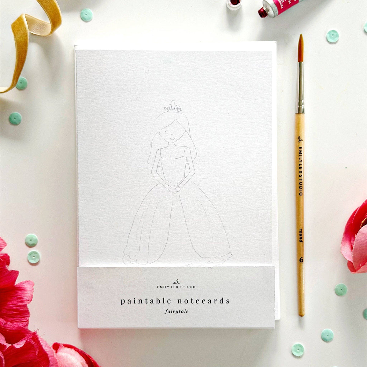 Fairytale paintable watercolor notecard set - The Preppy Bunny