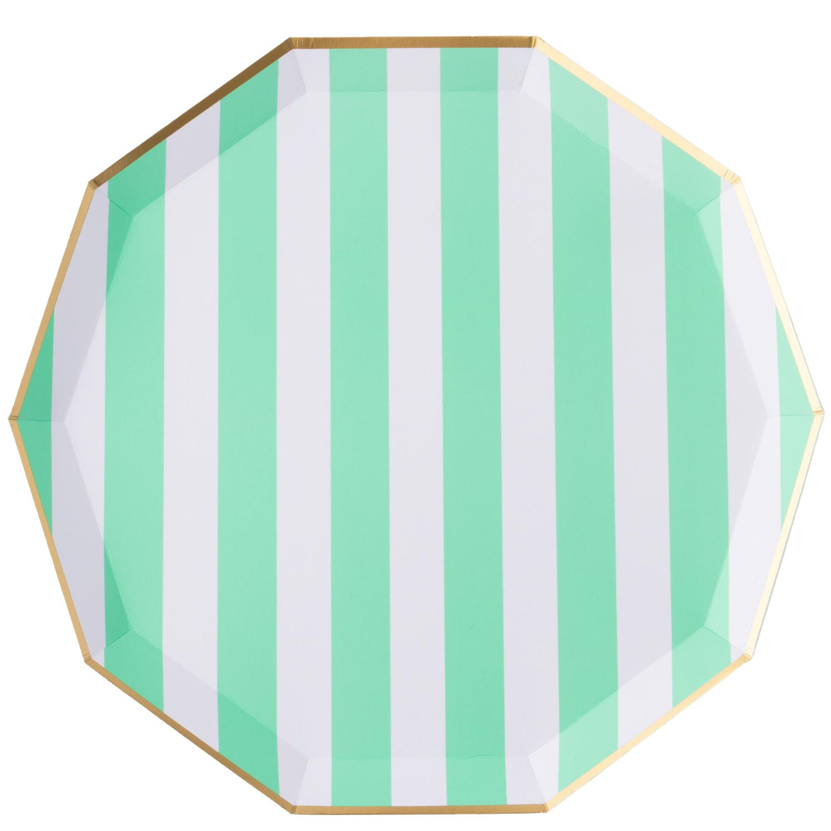 Fresh Mint Cabana Stripe Plates (Set of 8)